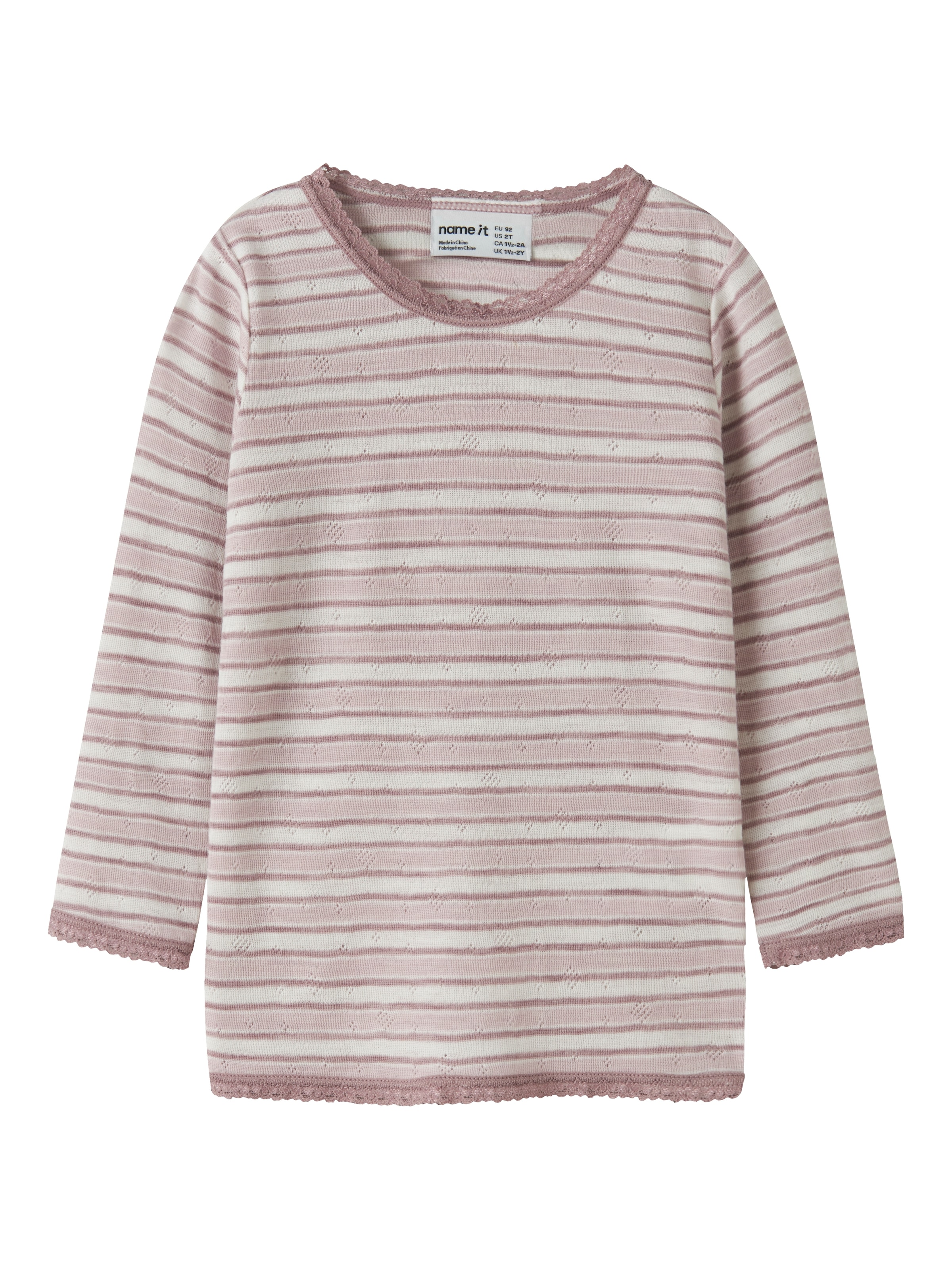 Name It T-shirt à manches longues »NMFWANG WOOL NEEDLE LS TOP NOOS« Laine, coupe régulière