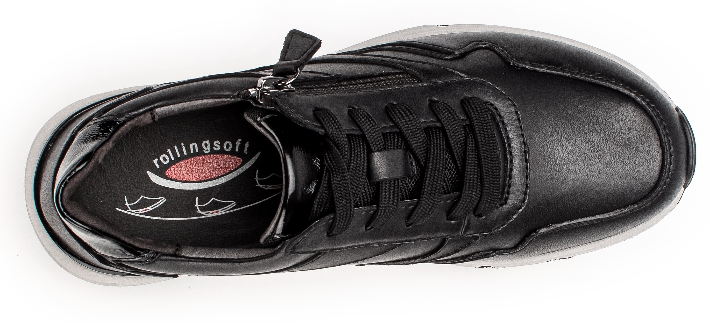 Gabor Rollingsoft Keilsneaker, Freizeitschuh, Halbschuh, Schnürschuh, Logoschriftzug an der Ferse