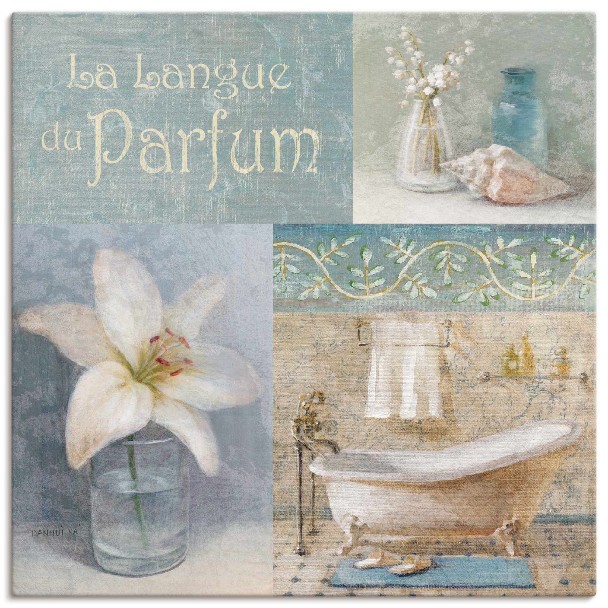 Image of Artland Leinwandbild "Parfum I" Arrangements 1 Stk. tlg. auf Holzrahmen gespannt