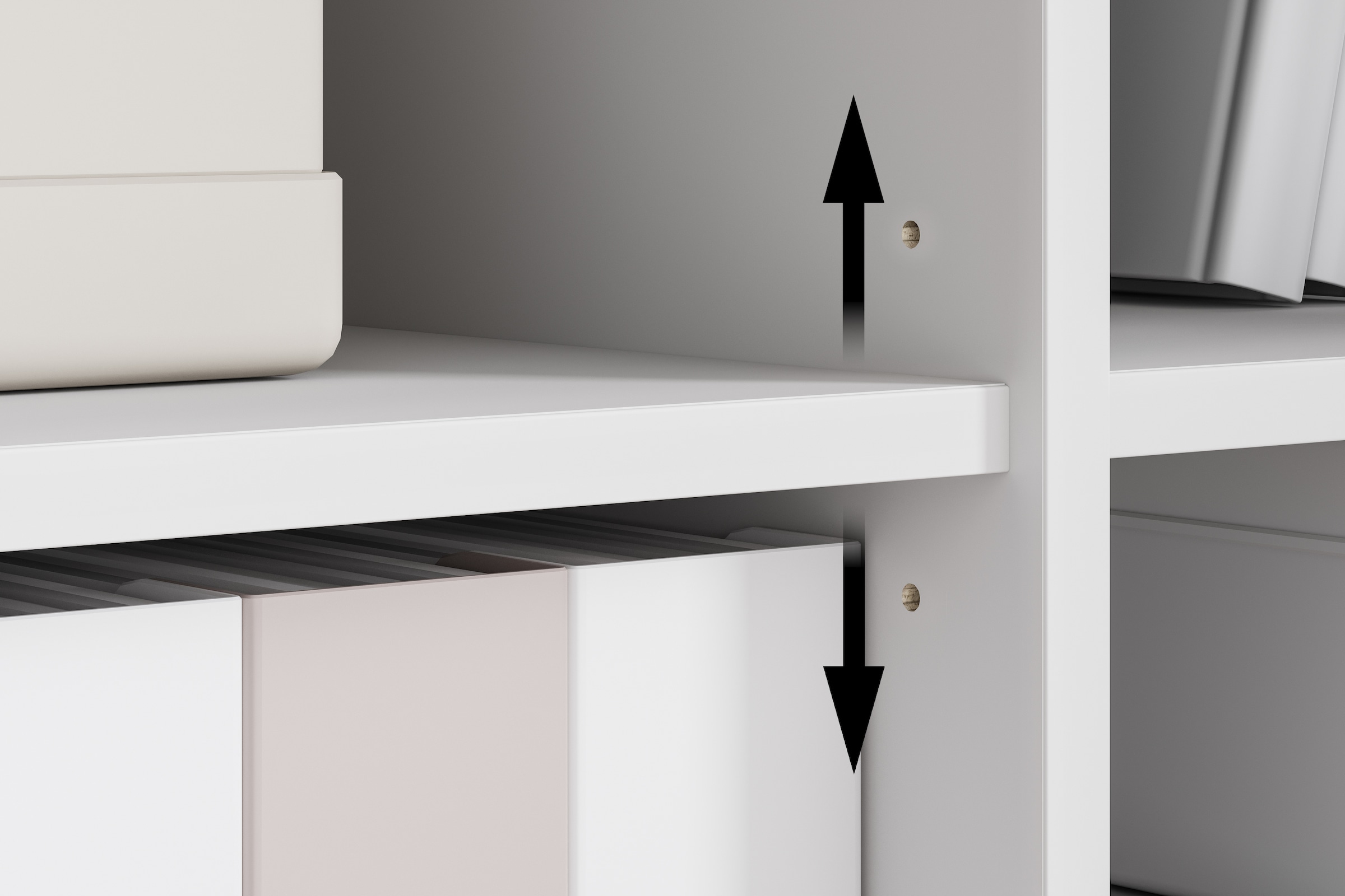 GOODproduct Armoire pour PC »Kenia, Sekretär, Home Office« 1 cuis tlg. avec push-to-open, tiroir clavier et rangement pratique