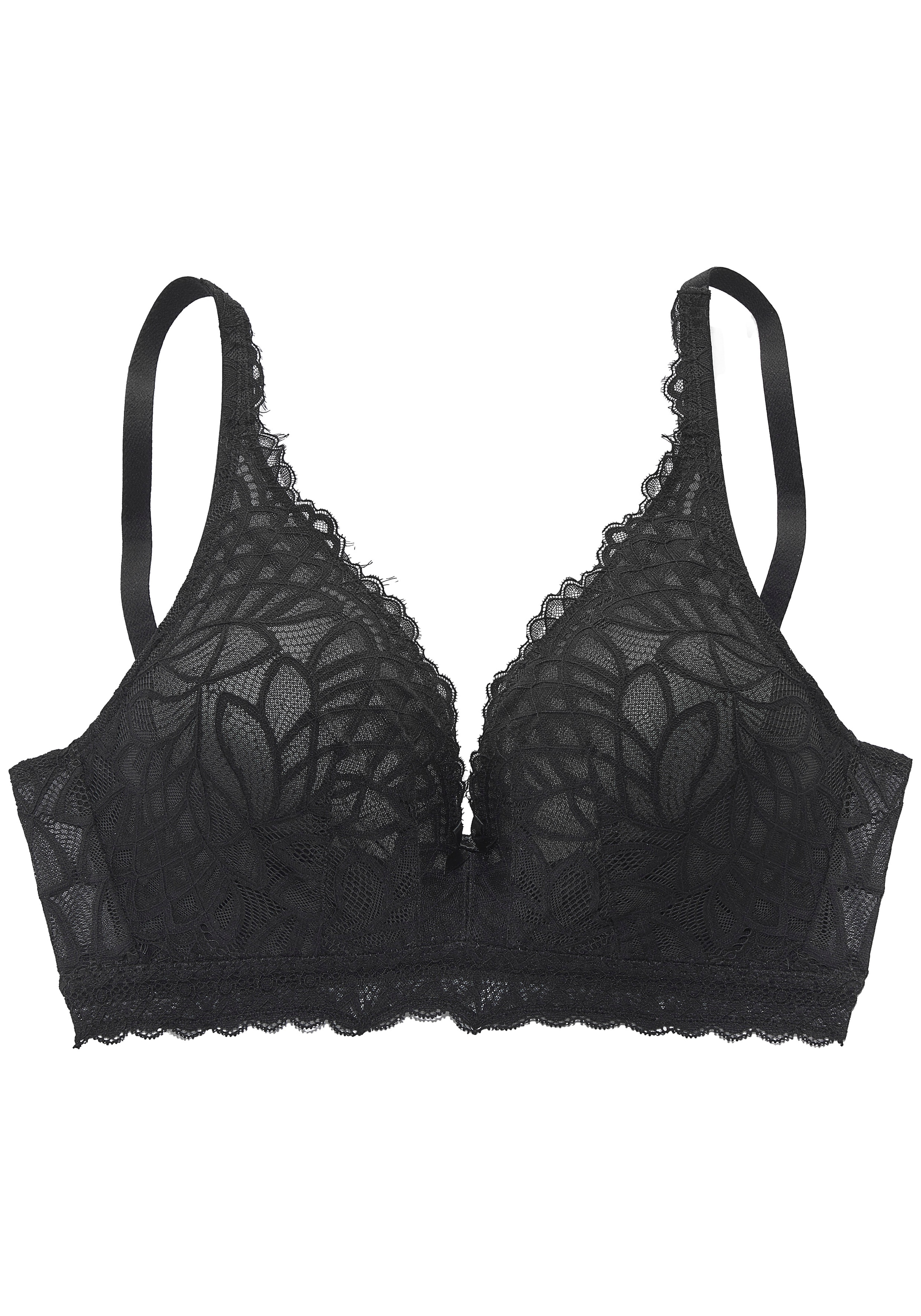 LASCANA Soutien-gorge à bretelles ohne Bügel, aus Spitze mit High-Apex-Trägern, Dessous