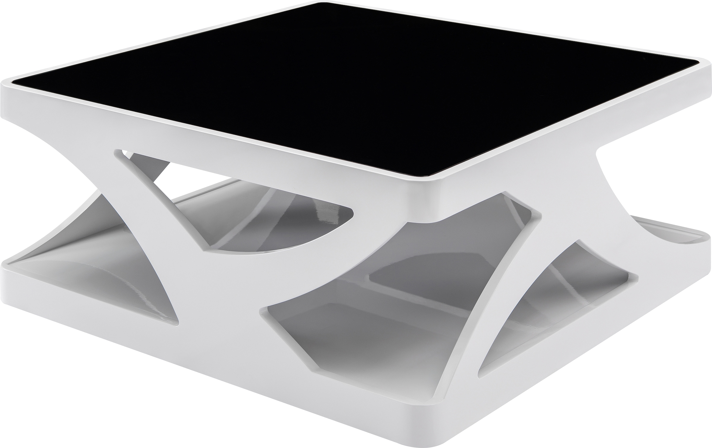 Image of SalesFever Couchtisch "Lacona Coffeetable mit stilvollem Aussehen" 10 mm Schwarzglasplatte, rechteckig oder quadratisch