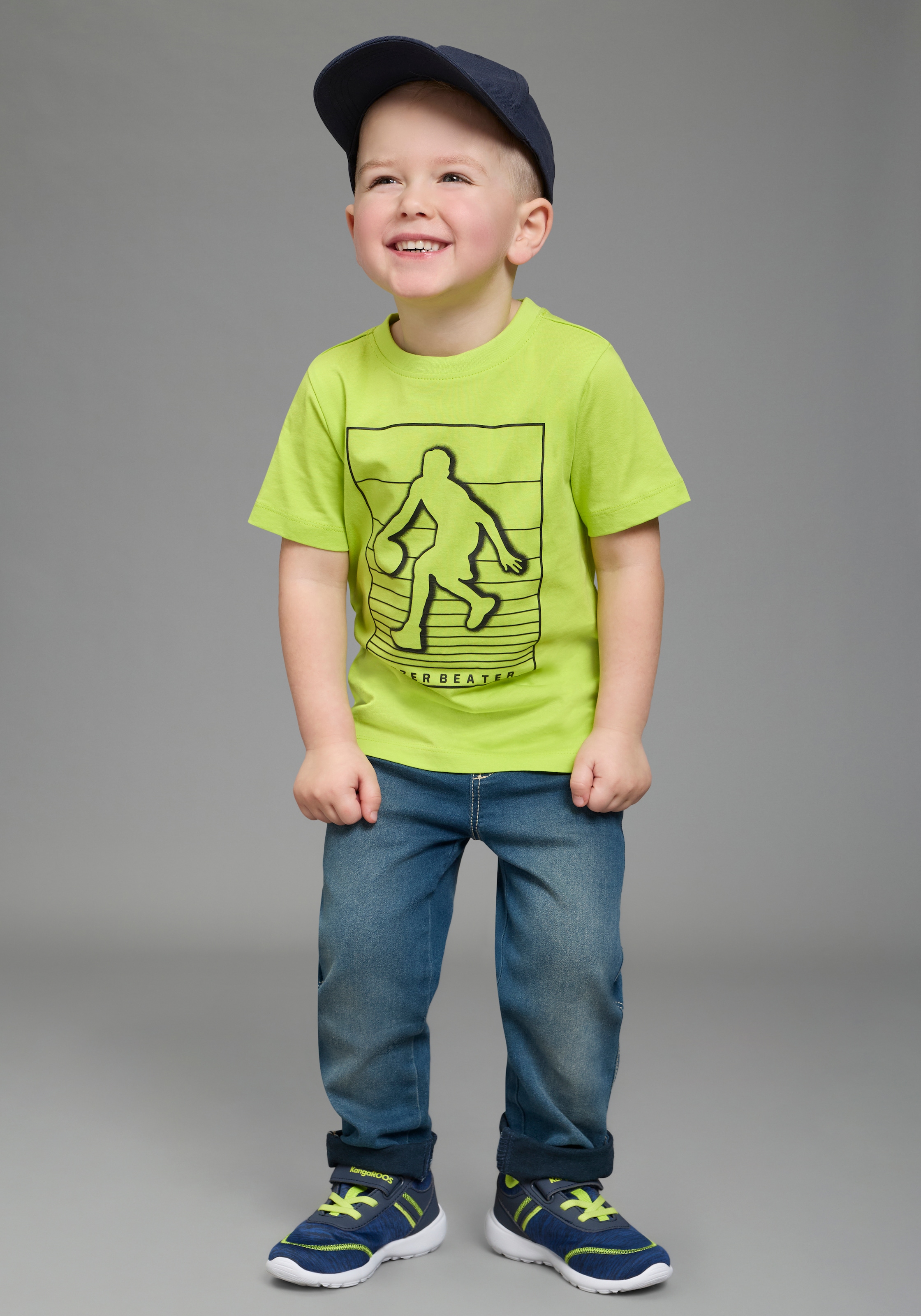 KIDSWORLD T-shirt »2er Pack Shirts mit Basketball-Print« Packung, 2,  sportlicher Stil, Kurzarm, bedruckt, aus Baumwolle