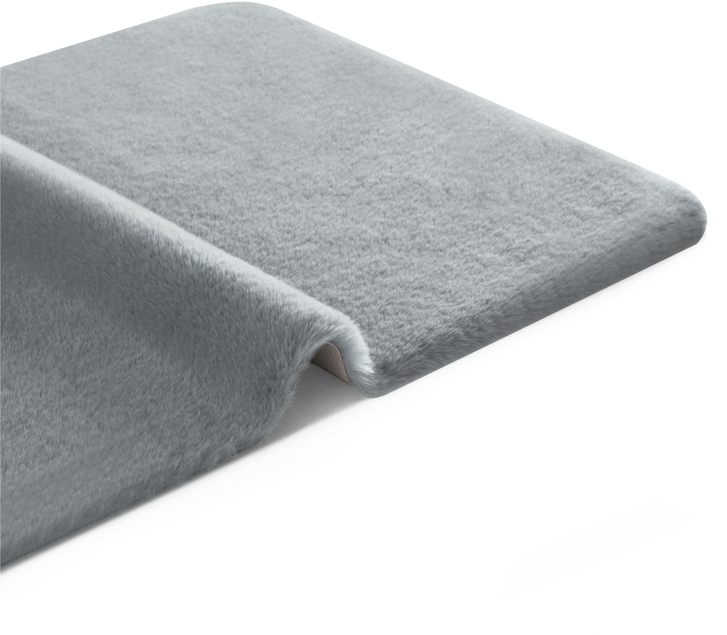 my home Badematte »Valeria, Kaninchenfell-Haptik«, rutschhemmend beschichtet, fussbodenheizungsgeeignet-strapazierfähig, Kunstfell, weicher Badteppich