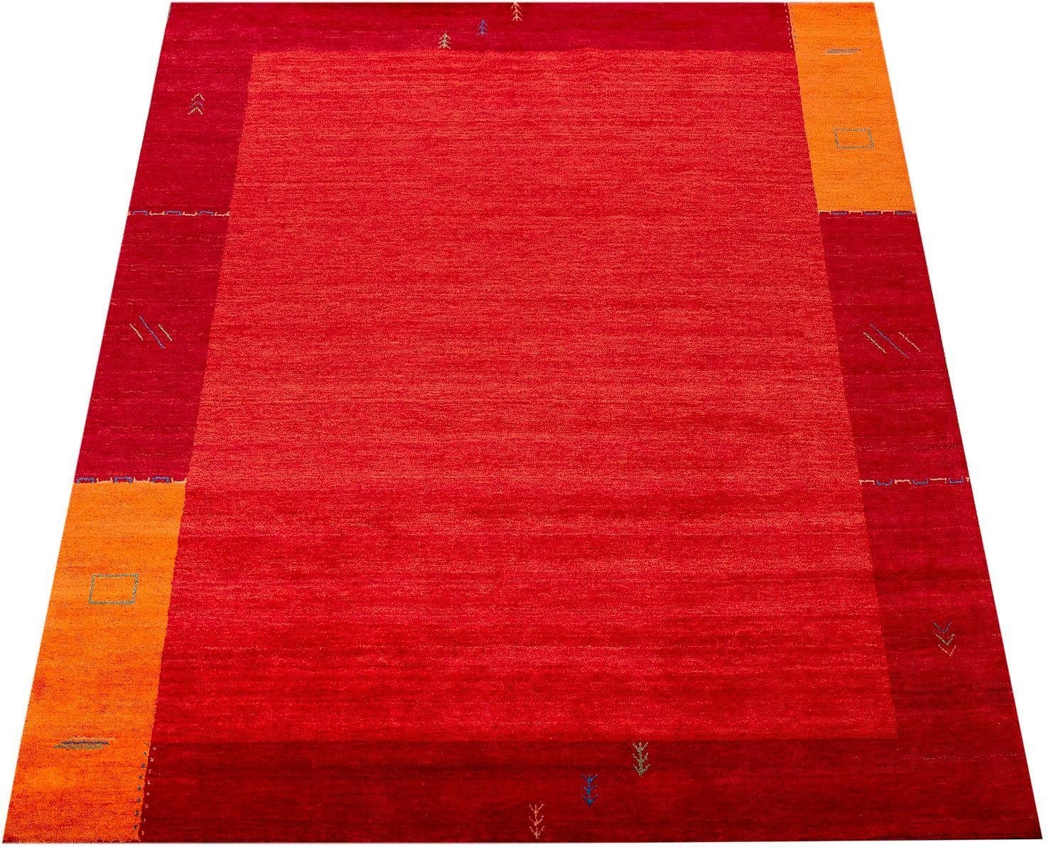 Image of Paco Home Wollteppich »Gabbeh 309«, rechteckig, 14 mm Höhe, Kurzflor, handgewebt, reine Wolle, Gabbeh-Stil, mit Bordüre, Wohnzimmer bei Ackermann Versand Schweiz