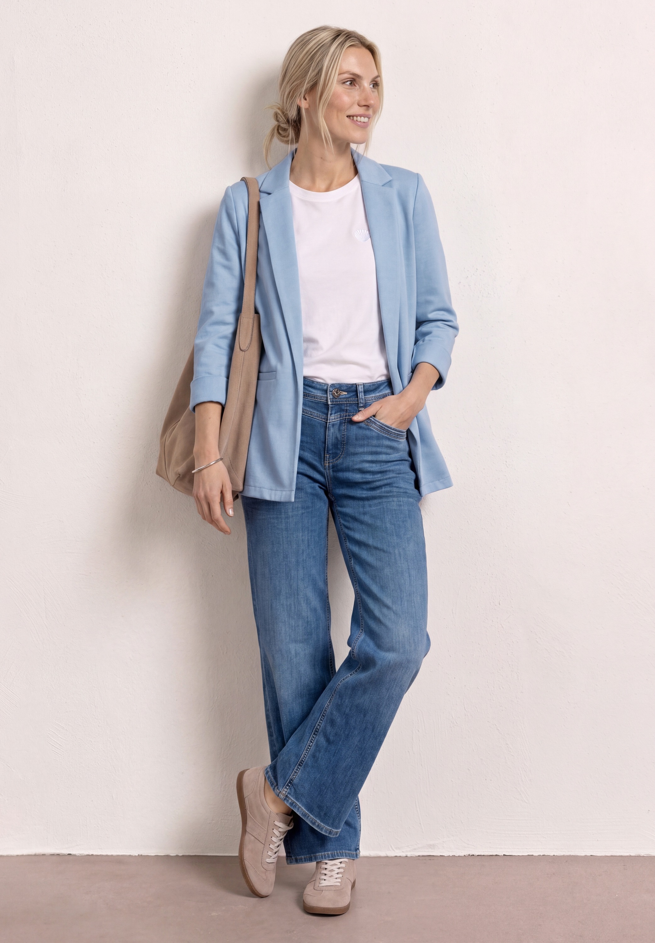 STREET ONE Veste blazer coupe longue et ouverte