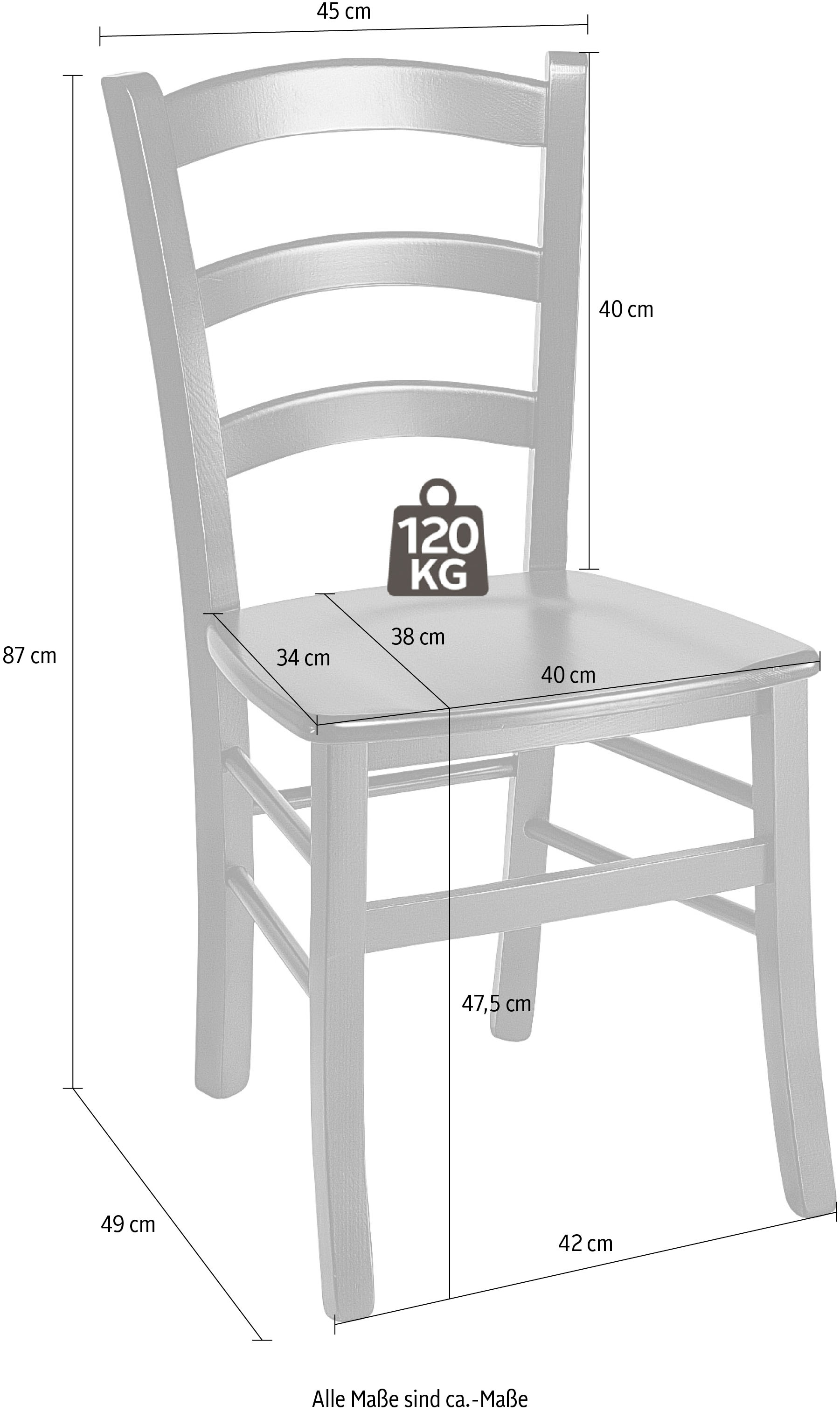 Home affaire Esszimmerstuhl »Super Paesana«, (Set), 2 St., aus Buche Massivholz