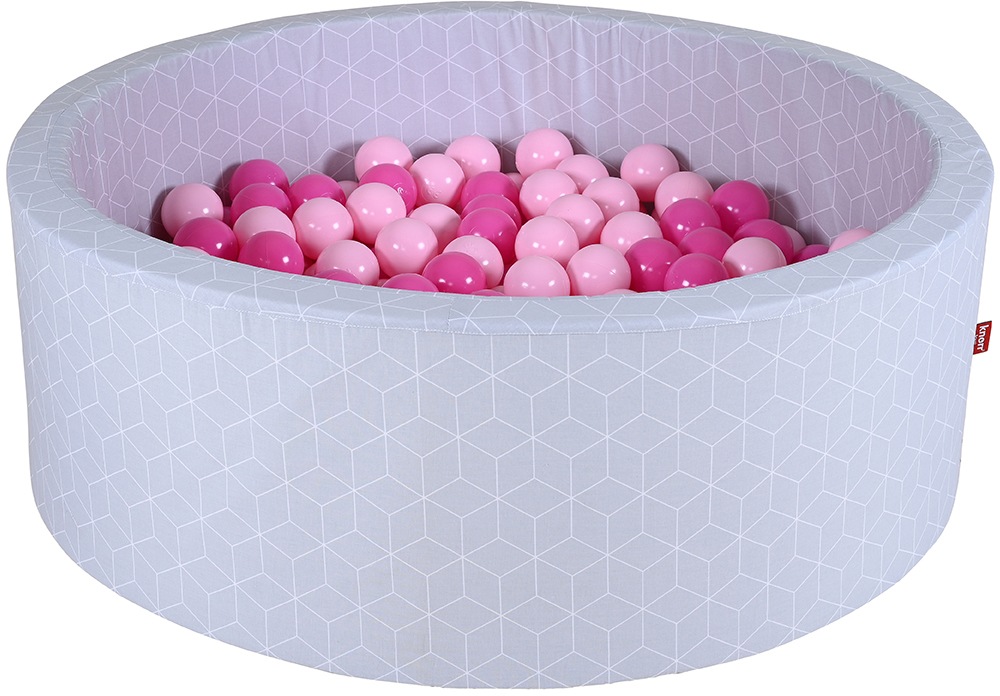 Image of Knorrtoys® Bällebad »Geo, Cube Grey«, mit 300 Bällen soft pink; Made in Europe bei Ackermann Versand Schweiz