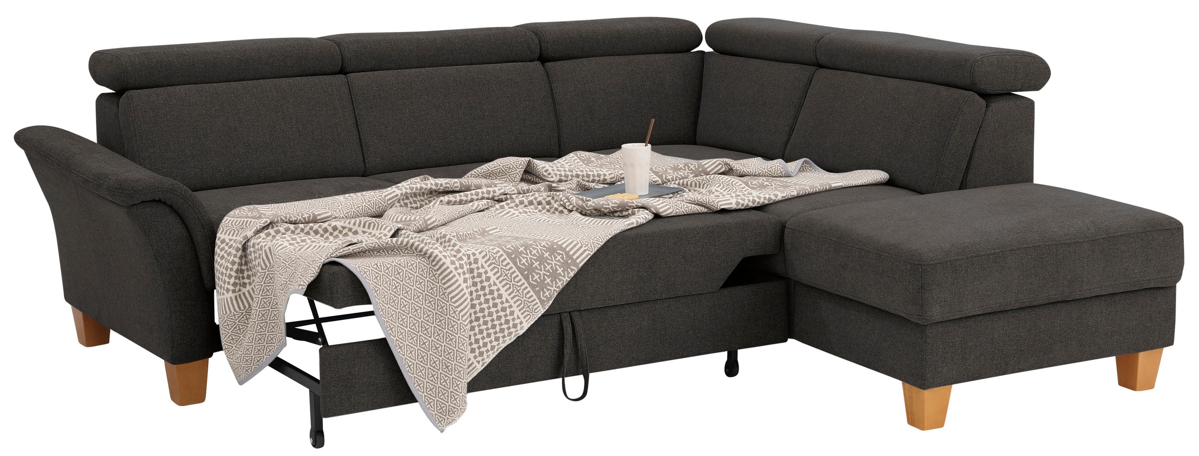 Home affaire Ecksofa »Conville L-Form«, Federkern, wahlweise mit Bettfunktion und Bettkasten bzw. Stauraum