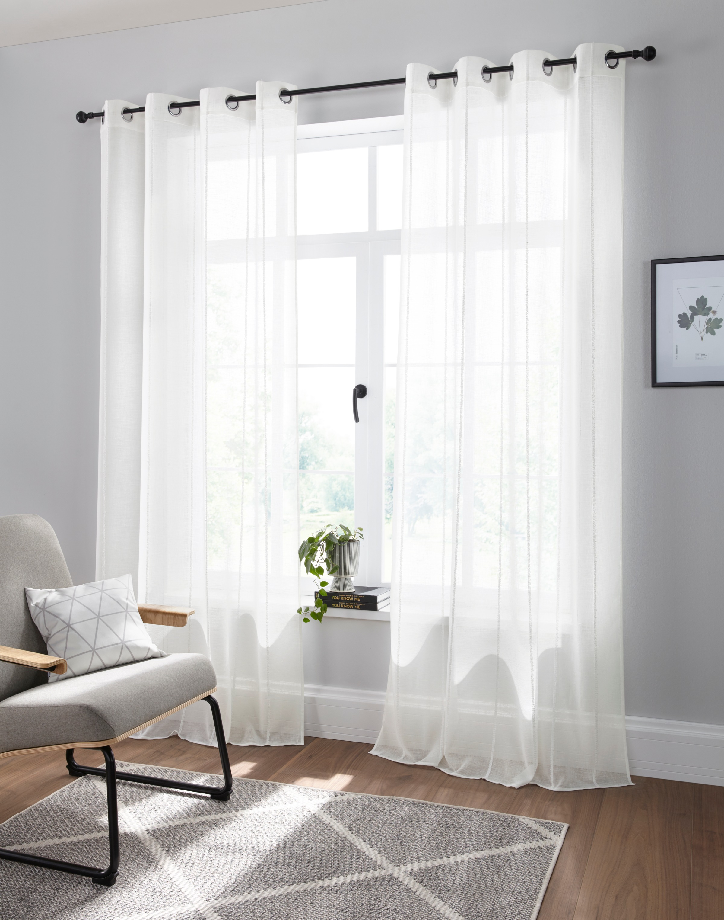 Image of andas Vorhang »visby«, (1 St.), monochrom mit Effektgarn, naturfarben, basic, halbtransparent, strukturiert, pflegeleicht, verschiedene Grössen bei Ackermann Versand Schweiz