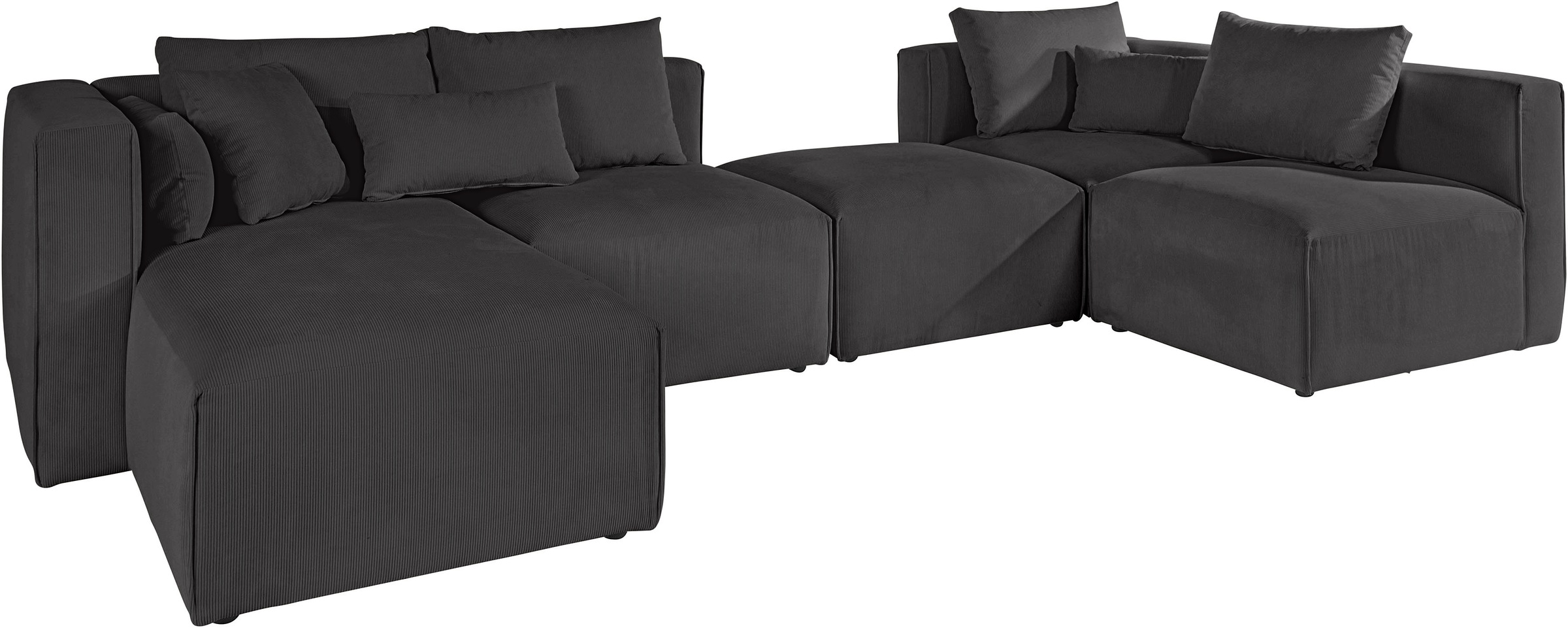 Home affaire Wohnlandschaft »Comfine U-Form«, zusammengesetzt aus Modulen, in 3 Stoffen und vielen Farben