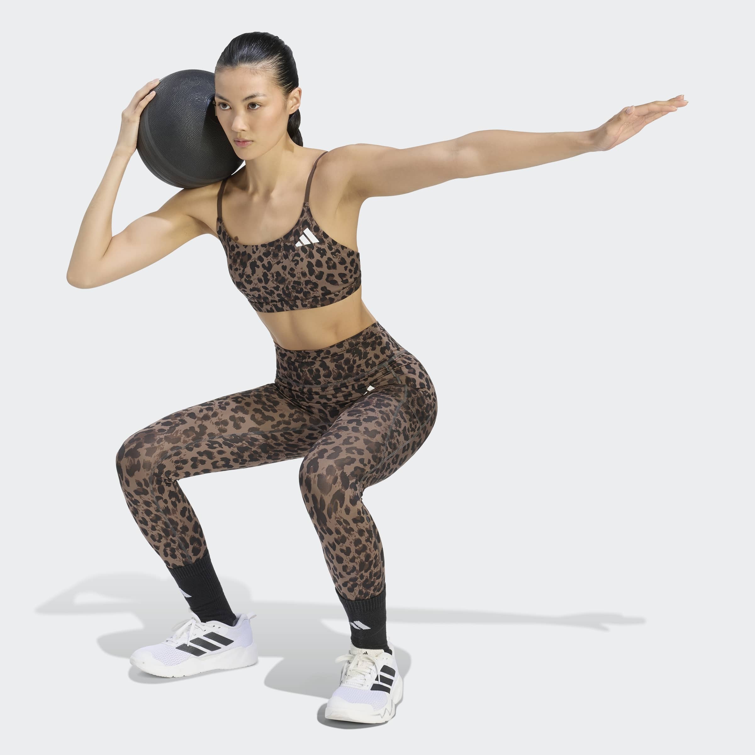 adidas Performance Sport-BH »OPTIME ESSENTIALS 3-STREIFEN LEOPARD SPORT-BH, LEICHTER HALT«