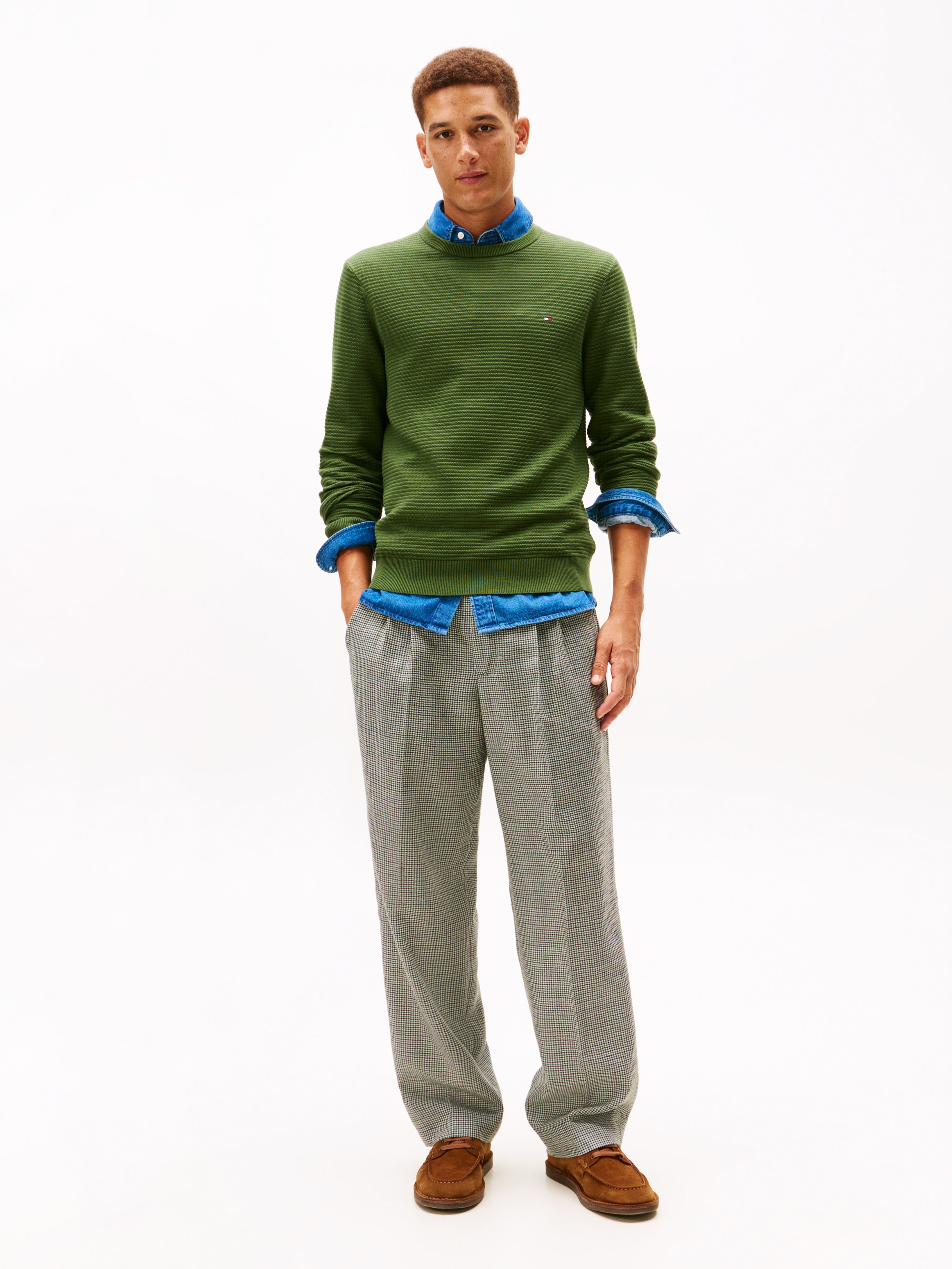 Tommy Hilfiger Rundhalspullover »SEASONAL STRUCTURE« mit Struktur, Rundhals, regular fit