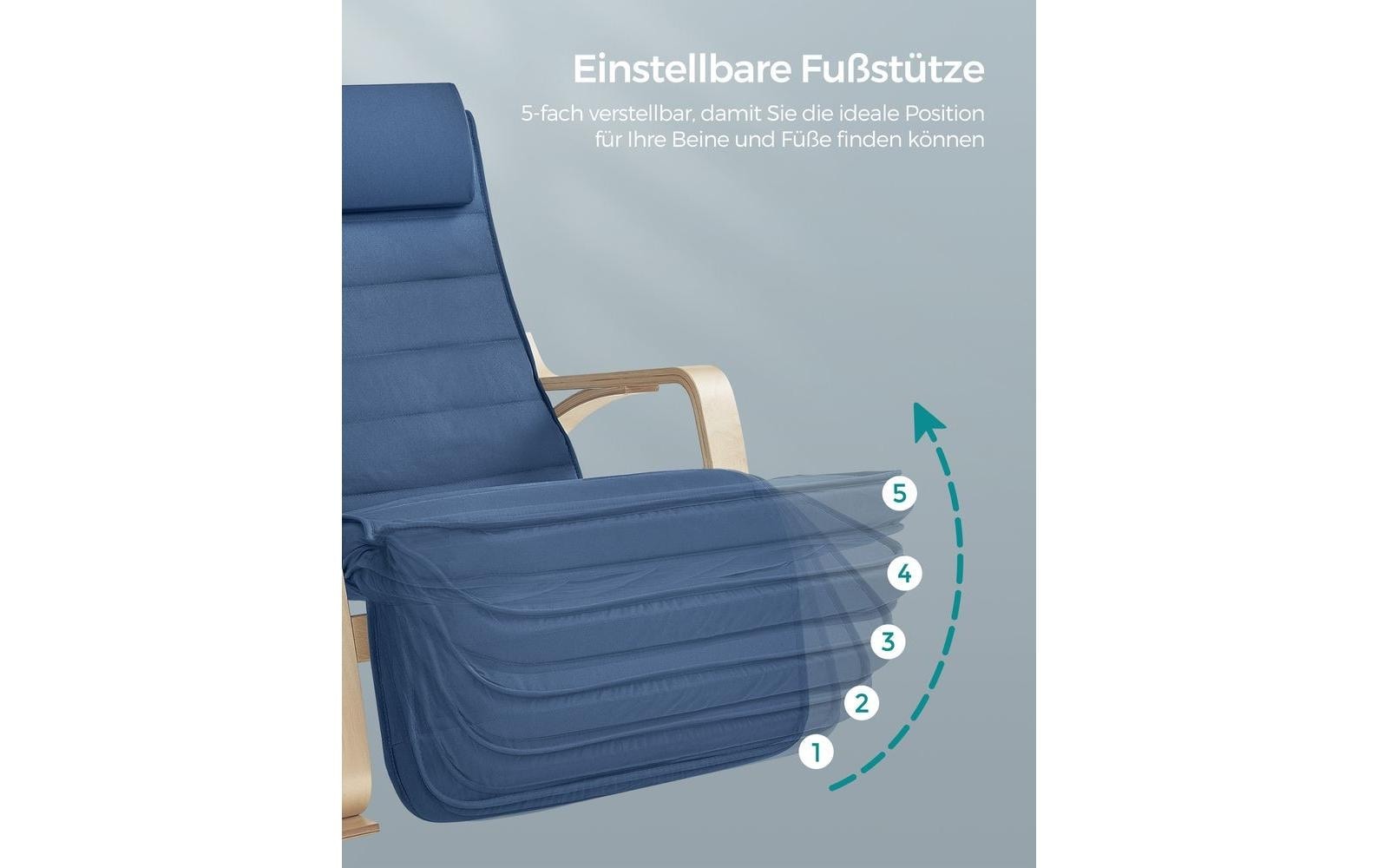 SONGMICS Schaukelstuhl »Metall/Schaumstoff, Blau«