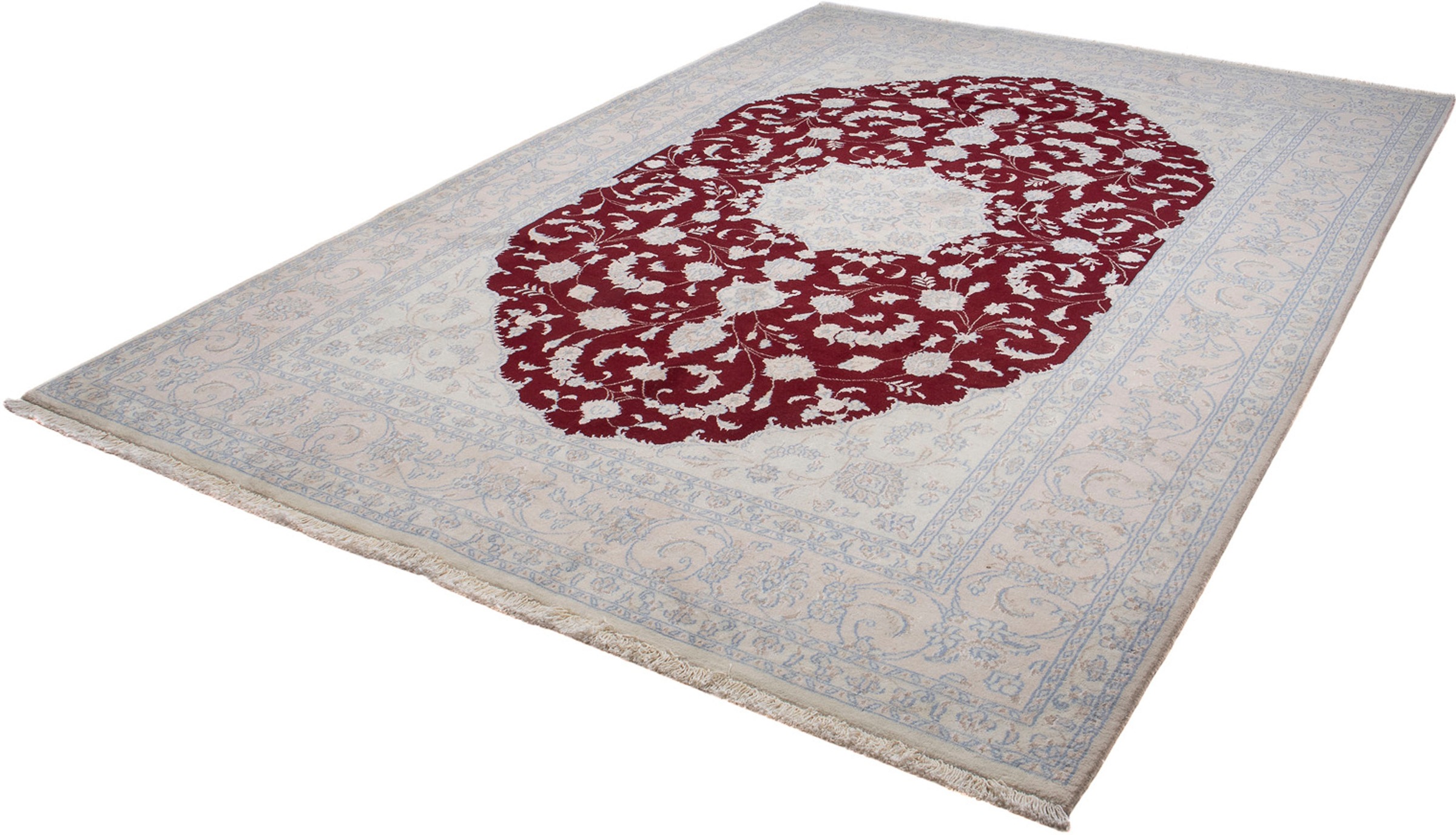 Image of morgenland Orientteppich »Perser - Nain - 294 x 203 cm - dunkelrot«, rechteckig, 10 mm Höhe, Wohnzimmer, Handgeknüpft, Einzelstück mit Zertifikat bei Ackermann Versand Schweiz