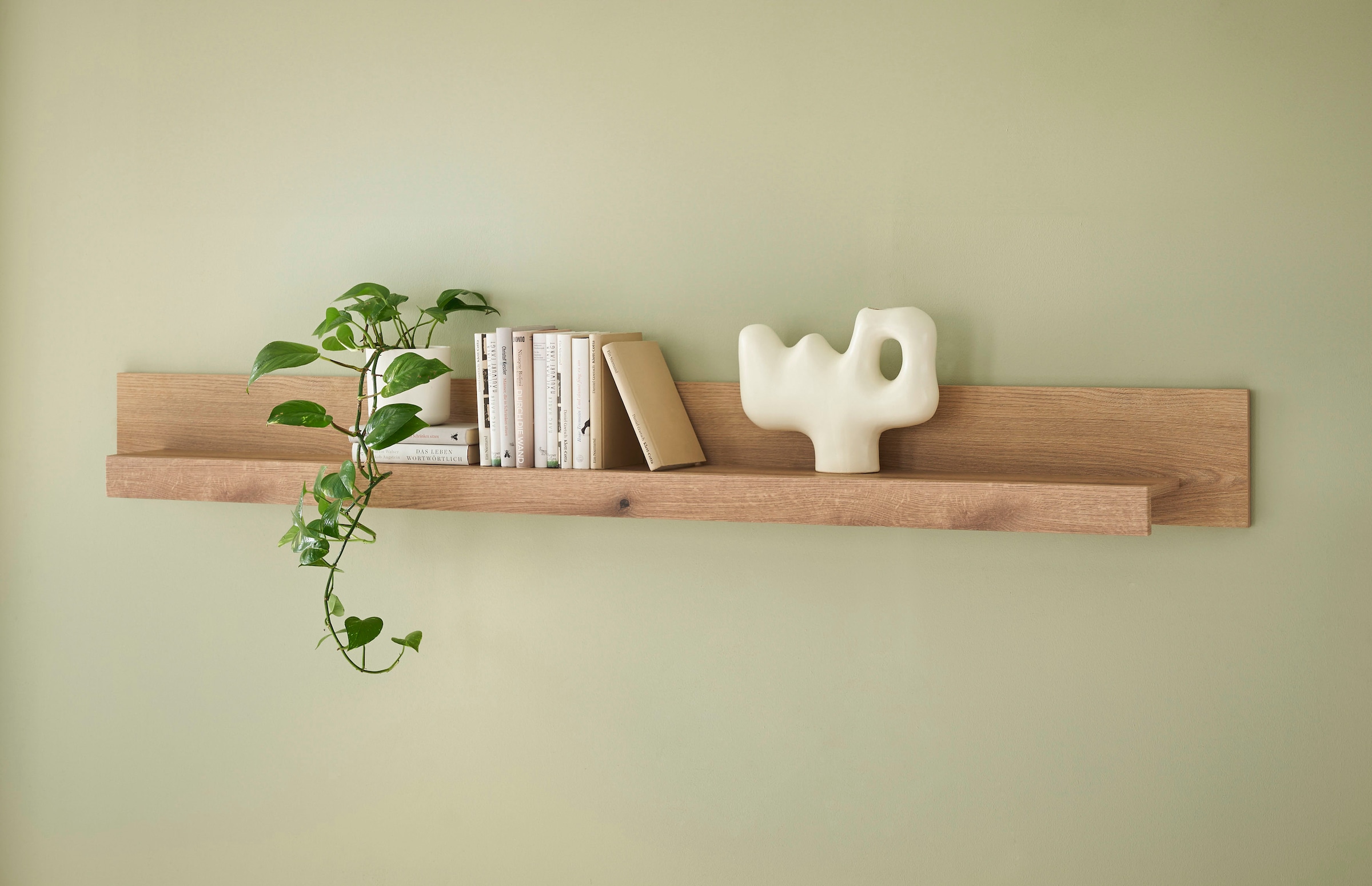 INOSIGN Wohnwand »Cantara, moderne Anbauwand, Wohnzimmer-Set, in Eiche Evoke oder Weiss«, (Set, 4 St.), enthält zwei Vitrinen, ein Lowboard und ein Wandboard