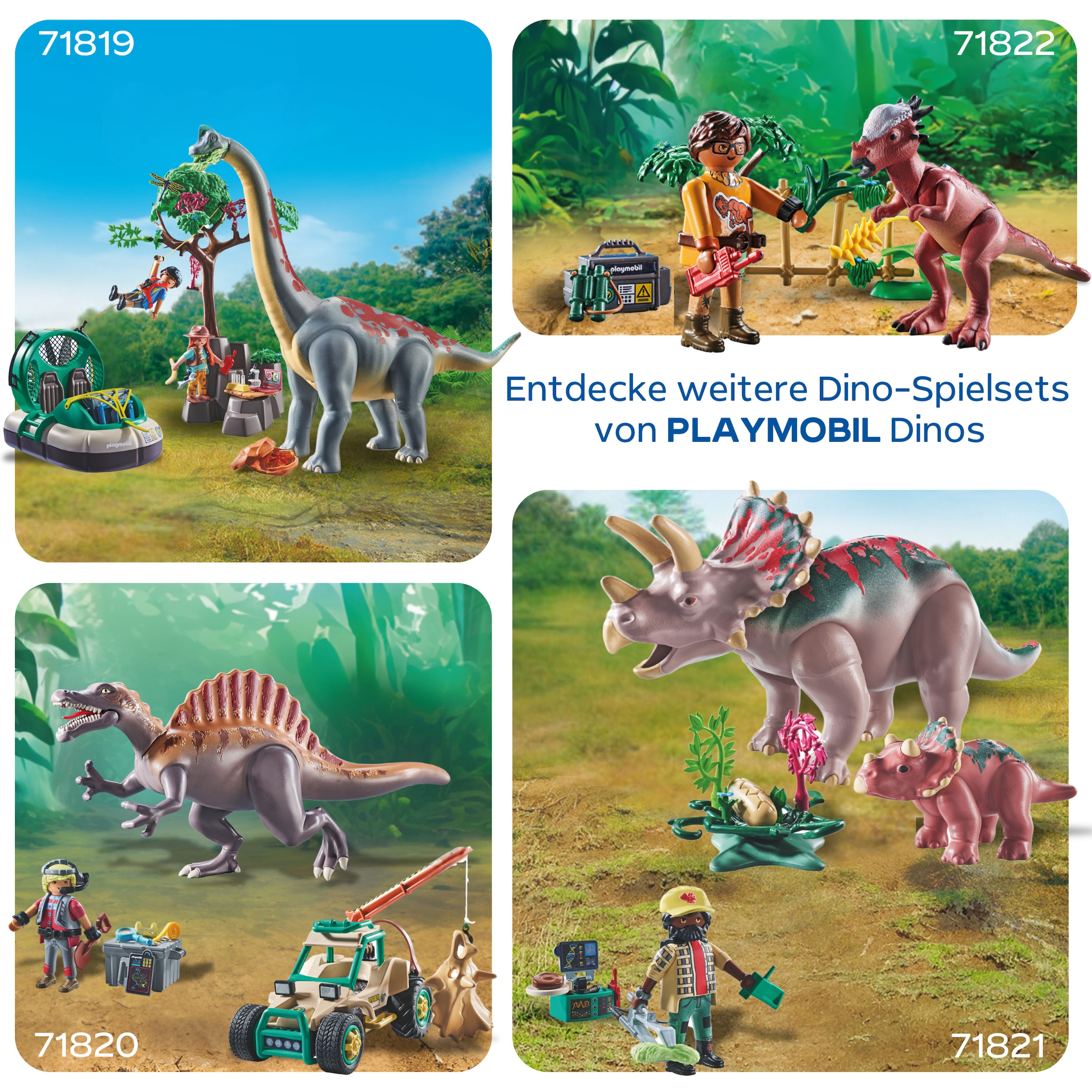Playmobil® Konstruktions-Spielset »Triceratops mit Jungtier (71821), Playmobil Dinos«