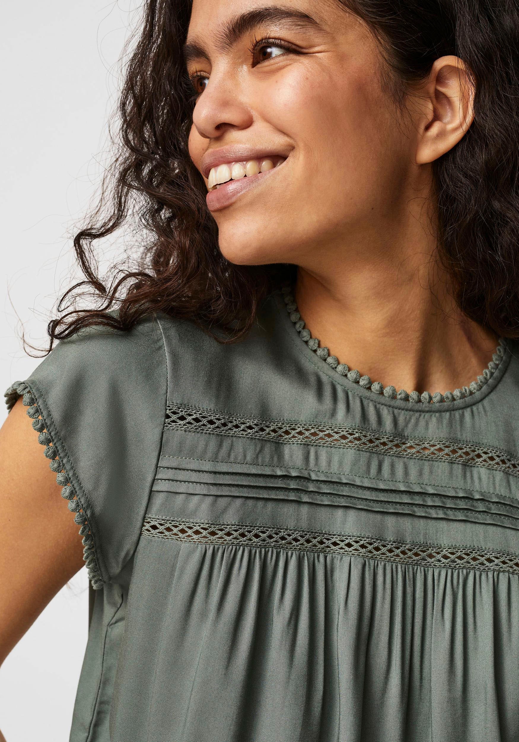 Vero Moda Spitzentop »VMDEBBIE PLEAT S/L TOP GA NOOS«
