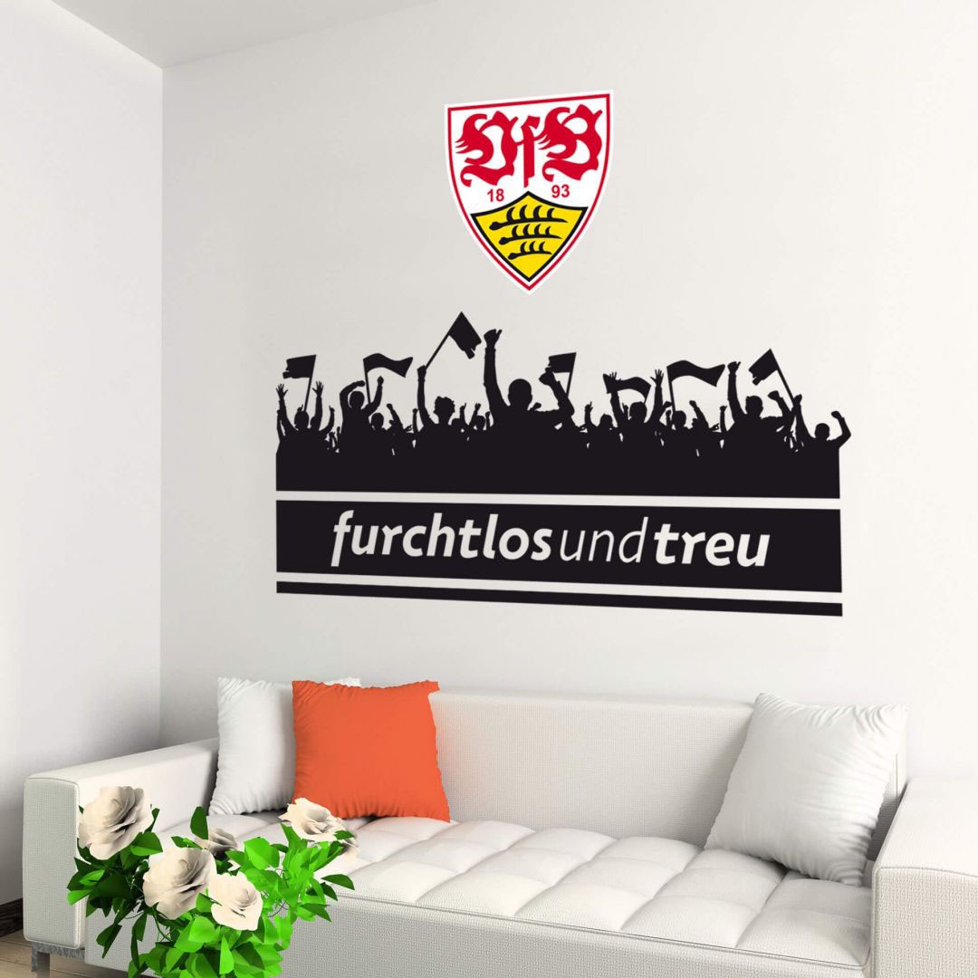 Wall-Art Wandtattoo »VfB Stuttgart Fans mit Logo«, (1 St.) günstig kaufen | Wandtattoos