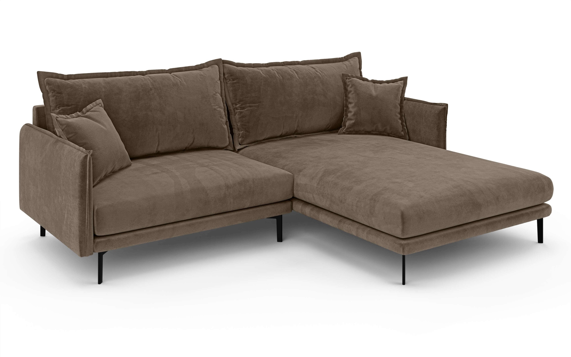 INOSIGN Ecksofa »ALEXANDRIA mit Recamiere rechts oder links bestellbar, moderne Bezüge«, L-Form mit Wellenunterfederung, Masse: B/H/T 246/86/190 cm