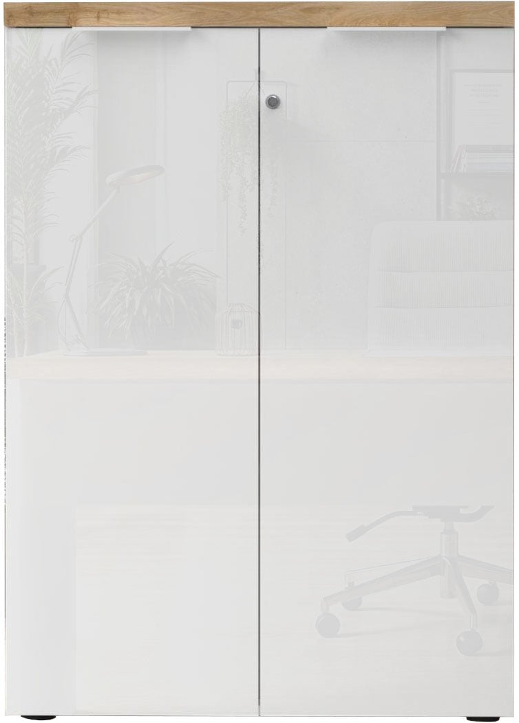 INOSIGN Aktenschrank »Easy H 115 cm, Büroschrank, Mehrzweckschrank mit 2 Türen« Metallgriffe,  abschliessbar, Top 38 mm stark