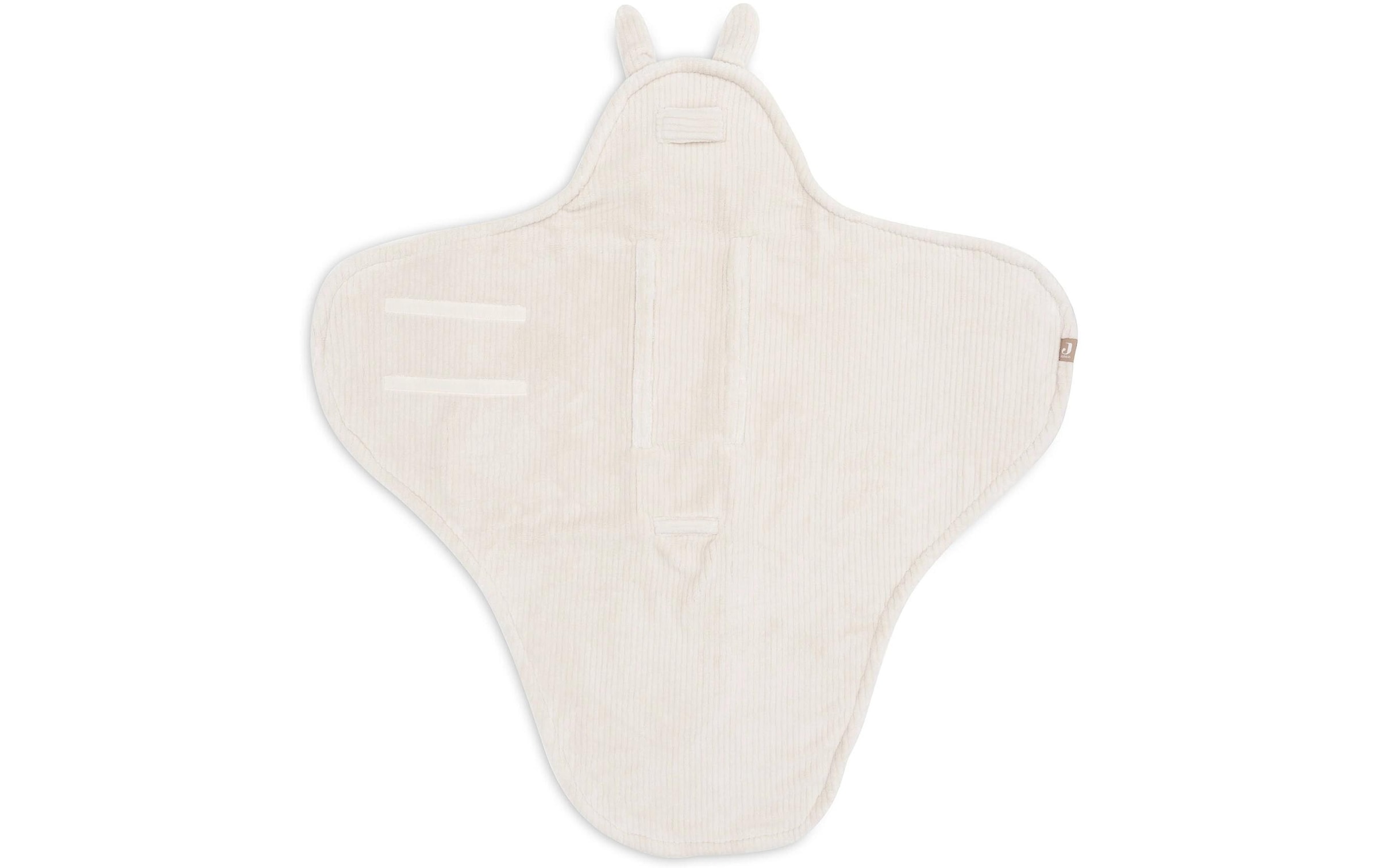 Jollein Couverture d'enveloppement »Bunny Cloudy Rib 105 x 100 cm« Flauschige Einschlagdecke mit Hasenmotiv