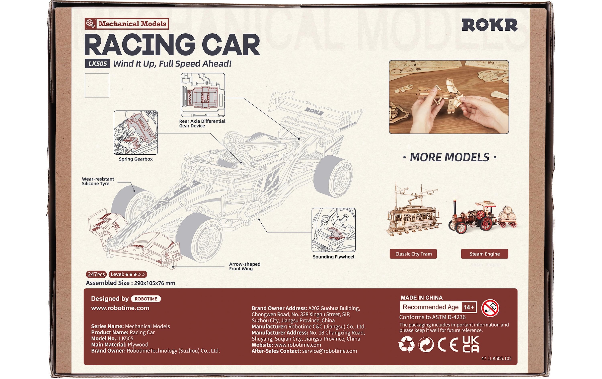   Modellbausatz »ROKR F1 racing car mechanisch« 247 Stk. tlg.