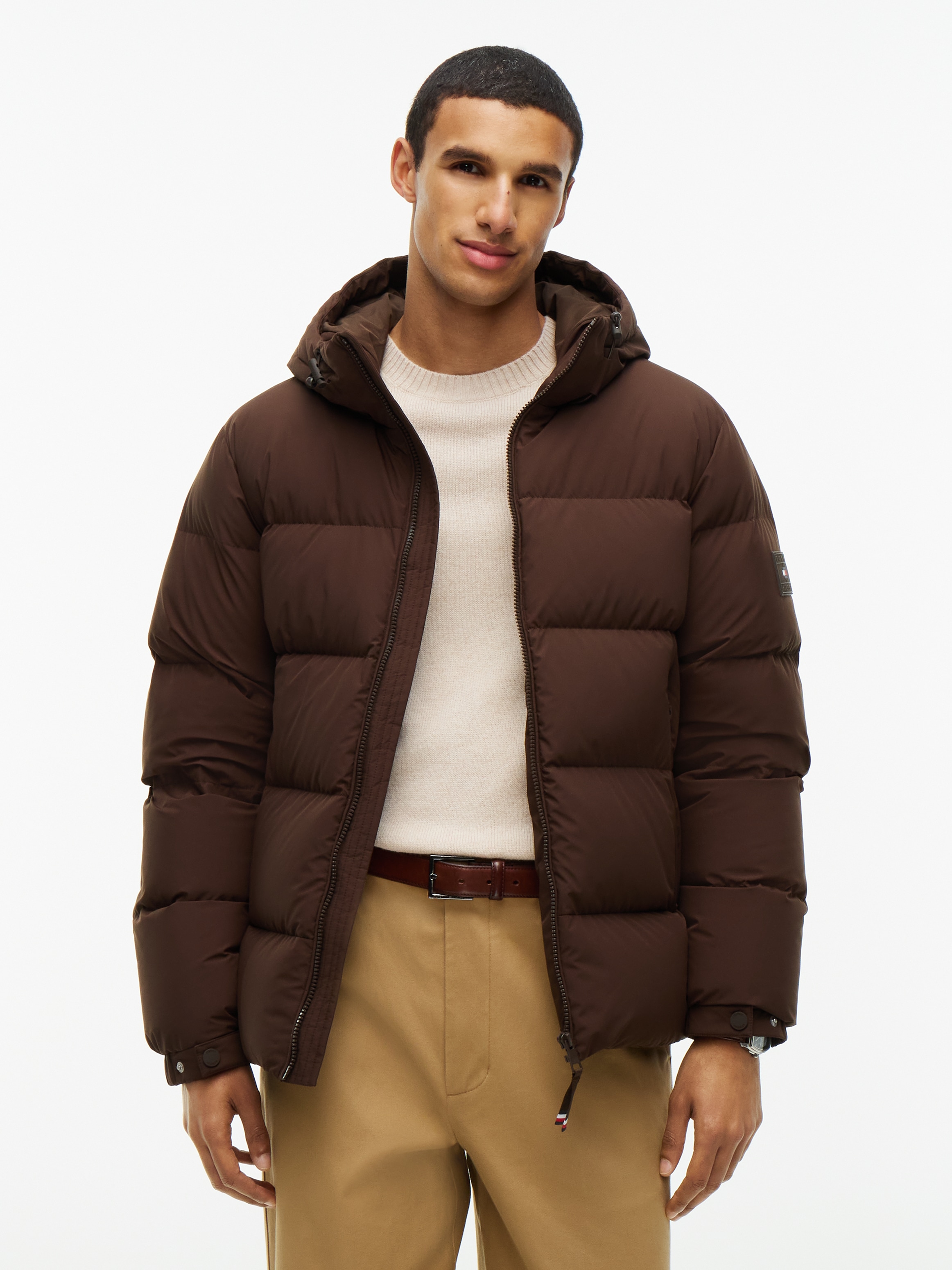 Tommy Hilfiger Doudoune »DOWN HOODED PUFFER JKT« avec capuche avec écusson logo, avec capuche, avec rembourrage en duvet