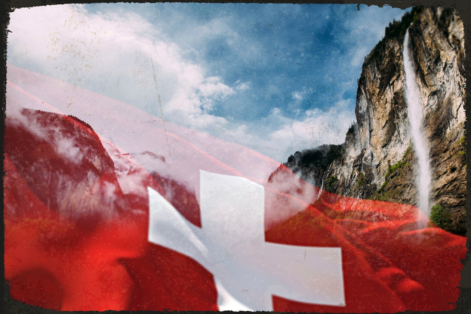 queence Metallbild »Schweizer Berge«, Schweiz-Berge & Alpenbilder, (1 St.), Stahlschild, Blechschild, St. Moritz, Schweiz