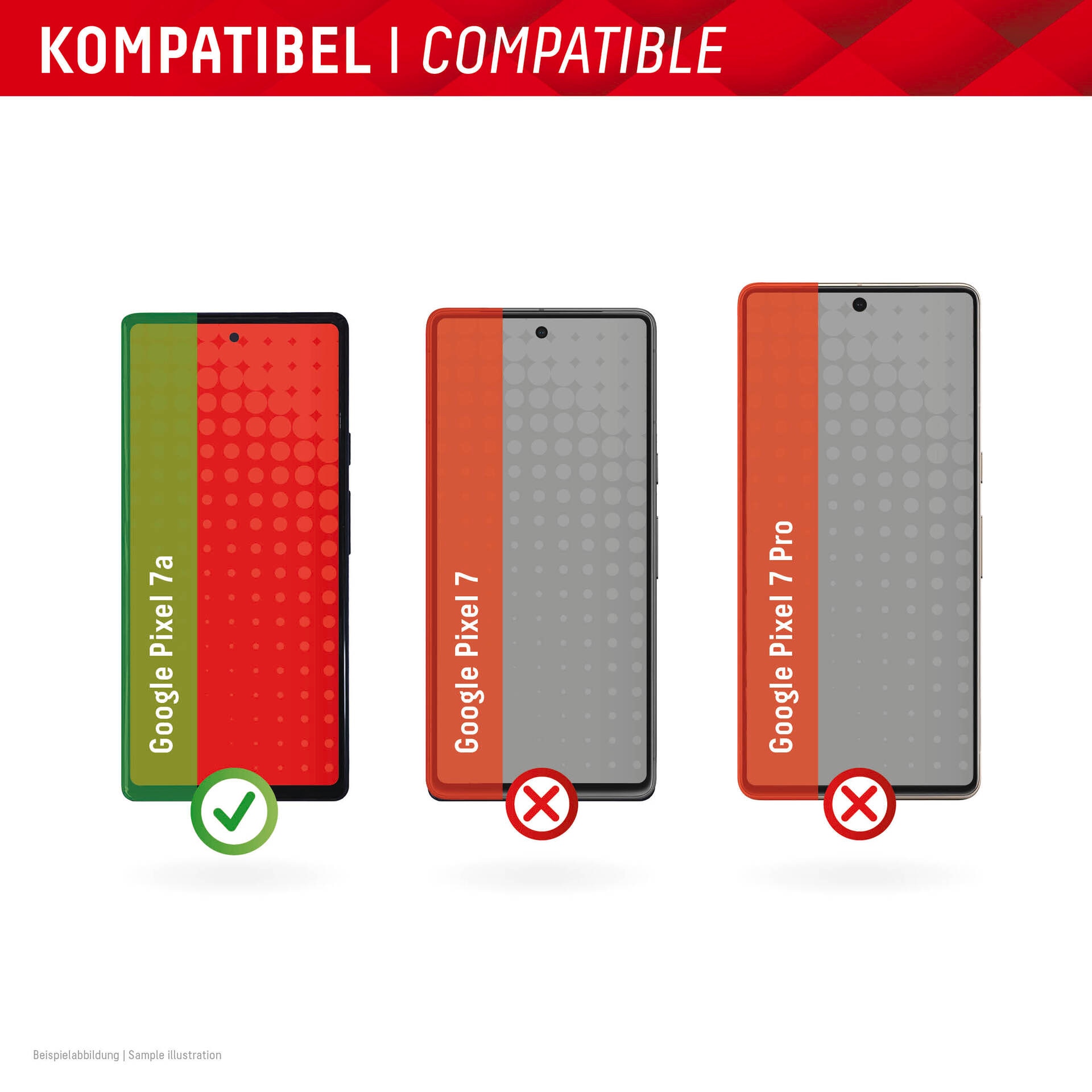 Displex Displayschutzglas »Real Glass + Case« für Google Pixel 7a Displayschutzfolie Displayschutz Rundumschutz 360 Grad splitterfest