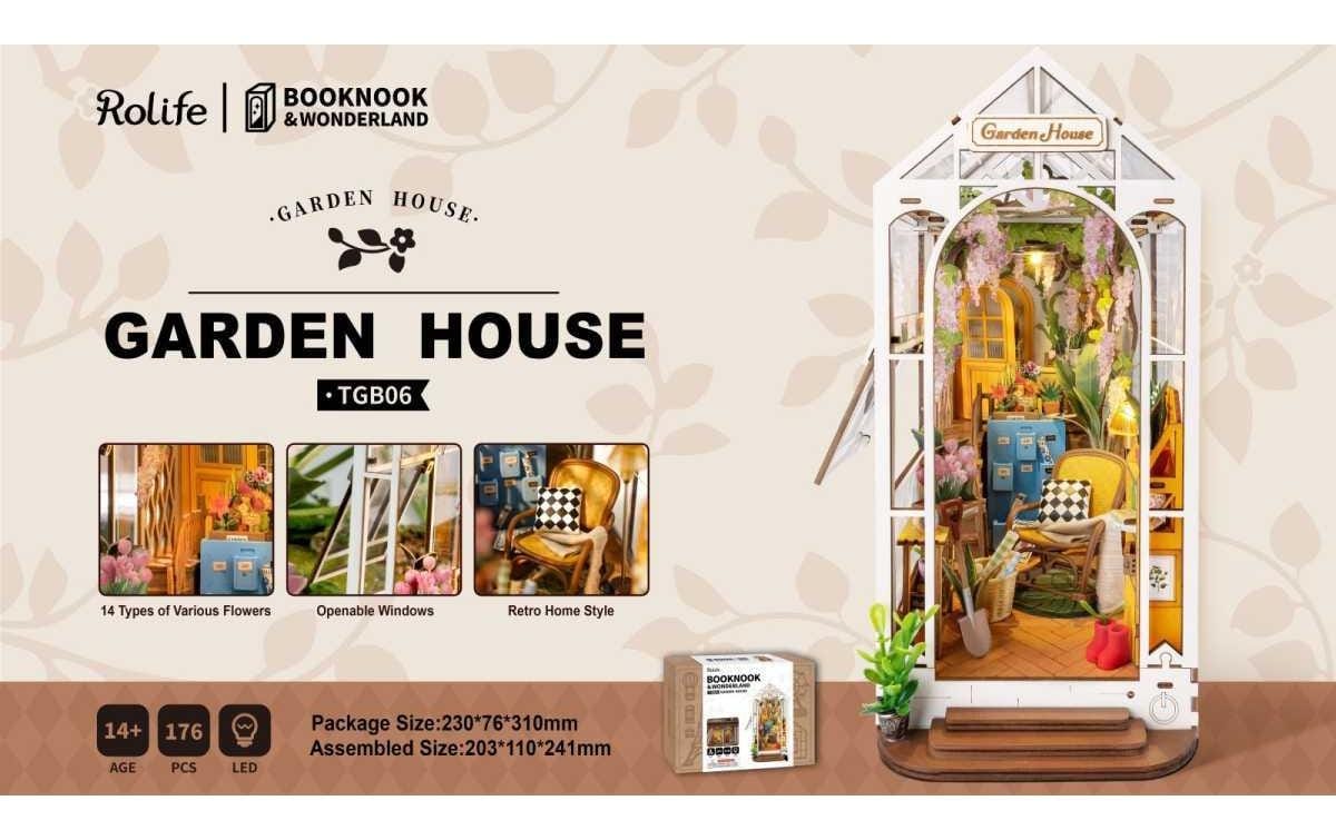 Puzzle »RoboTime Book Nook Garden House«, (176 tlg.)
