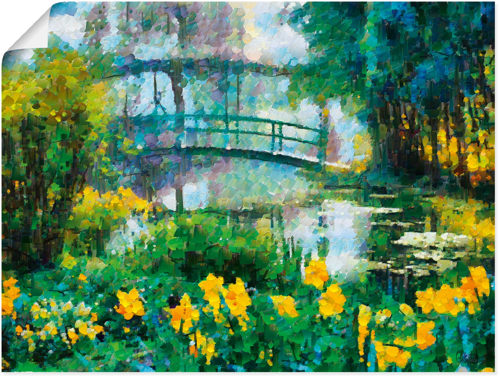 Image of Artland Wandbild »Brücke über den See«, Seebilder, (1 St.), in vielen Grössen & Produktarten - Alubild / Outdoorbild für den Aussenbereich, Leinwandbild, Poster, Wandaufkleber / Wandtattoo auch für Badezimmer geeignet bei Ackermann Versand Schweiz