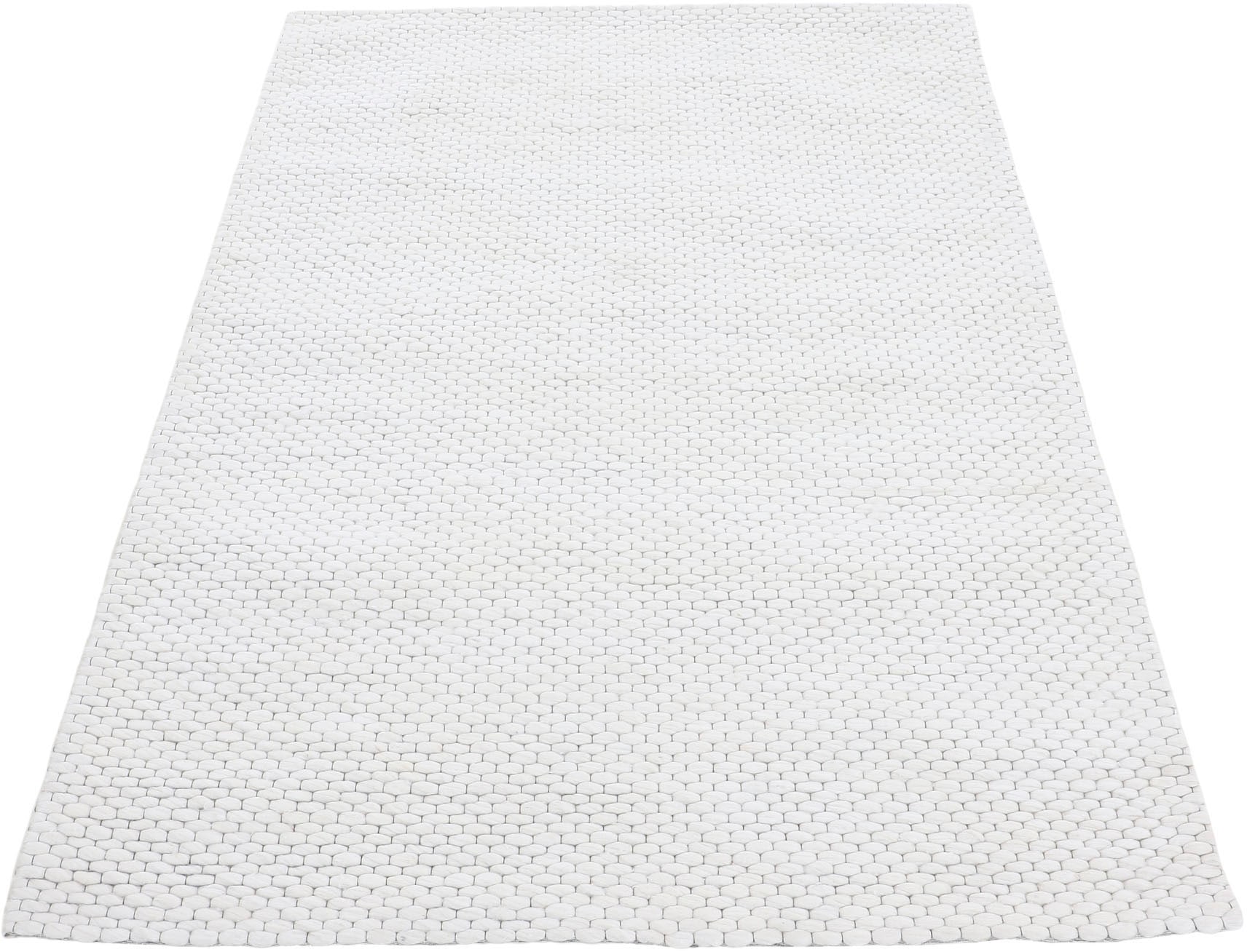carpetfine Wollteppich »Sina«, rechteckig, 14 mm Höhe, Handweb Teppich, reine Wolle, meliert, handgewebt, weich & kuschelig