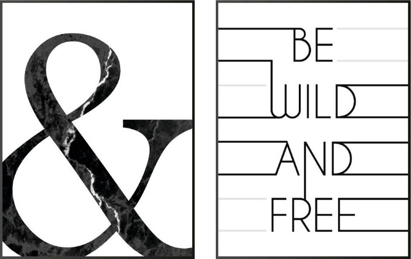 Image of Reinders! Wandbild »Wild and free Schwarz-Weiss - Wandbildset«, (Set) bei Ackermann Versand Schweiz