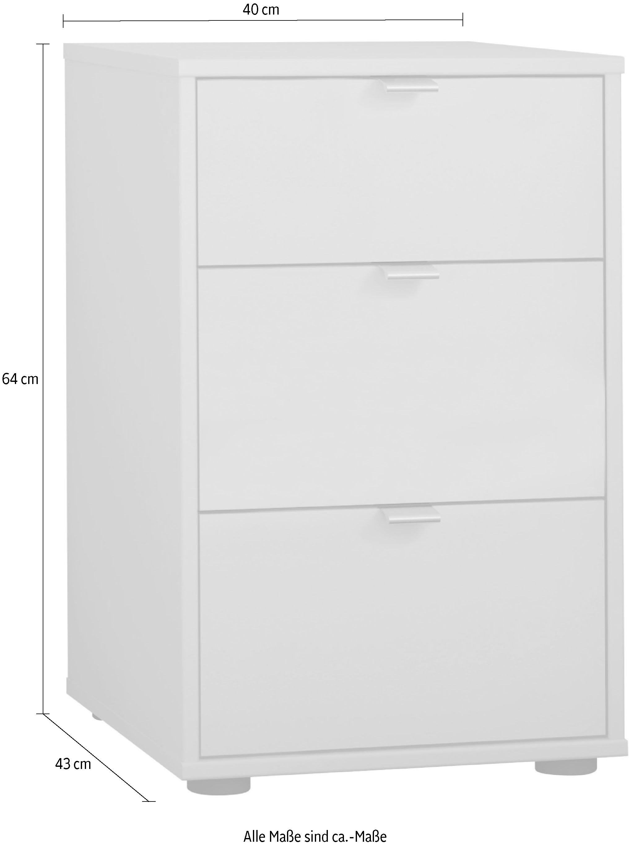 WIEMANN Nachtkonsole »Nizza«, (Set, 2 St.), vormontiert, mit Soft-Close und Glasfront