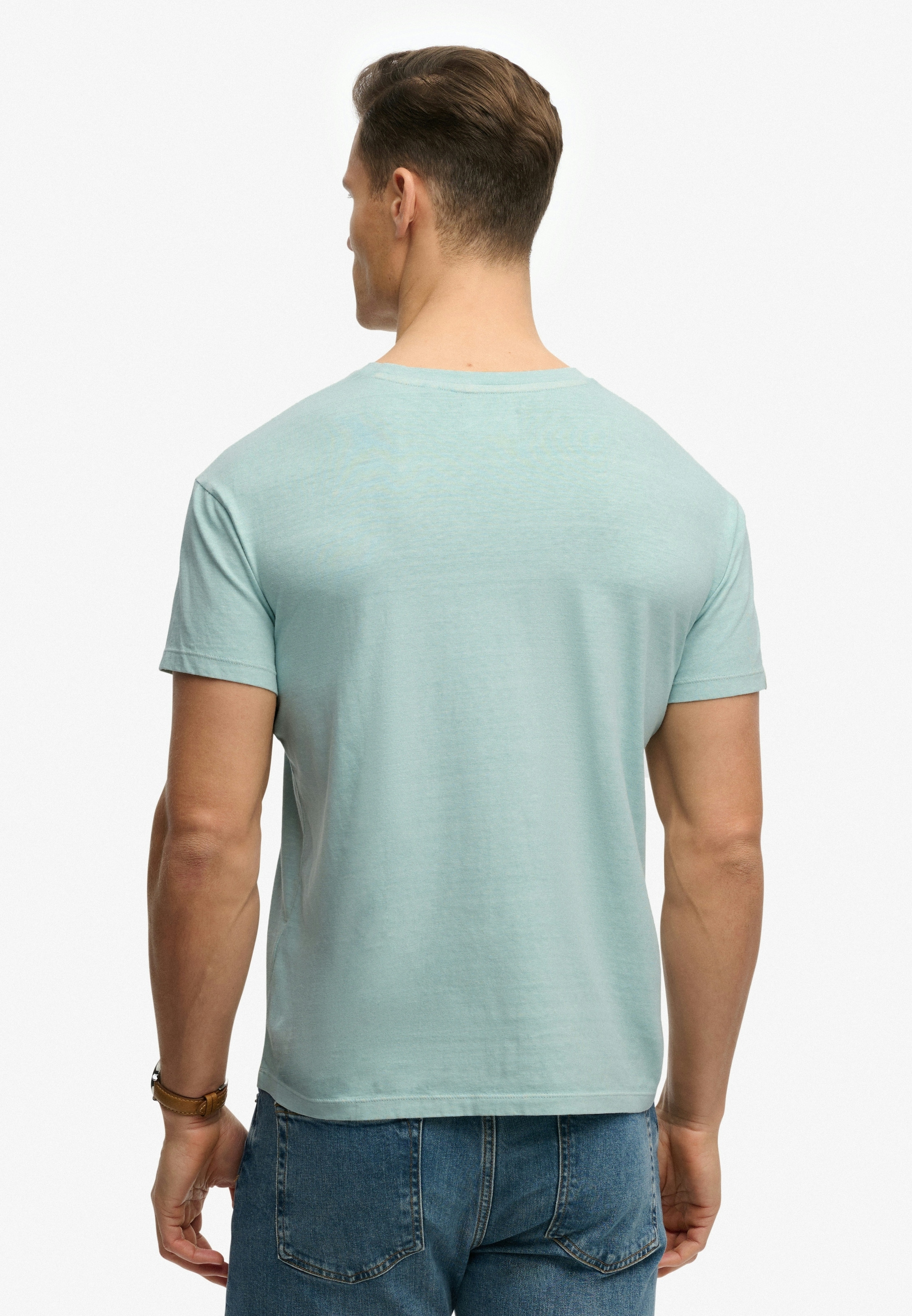Superdry Shirt à col rond »COTTON CLASSIC LINEN PKT TEE« aus tollem Baumwoll-Leinen-Mischgewebe