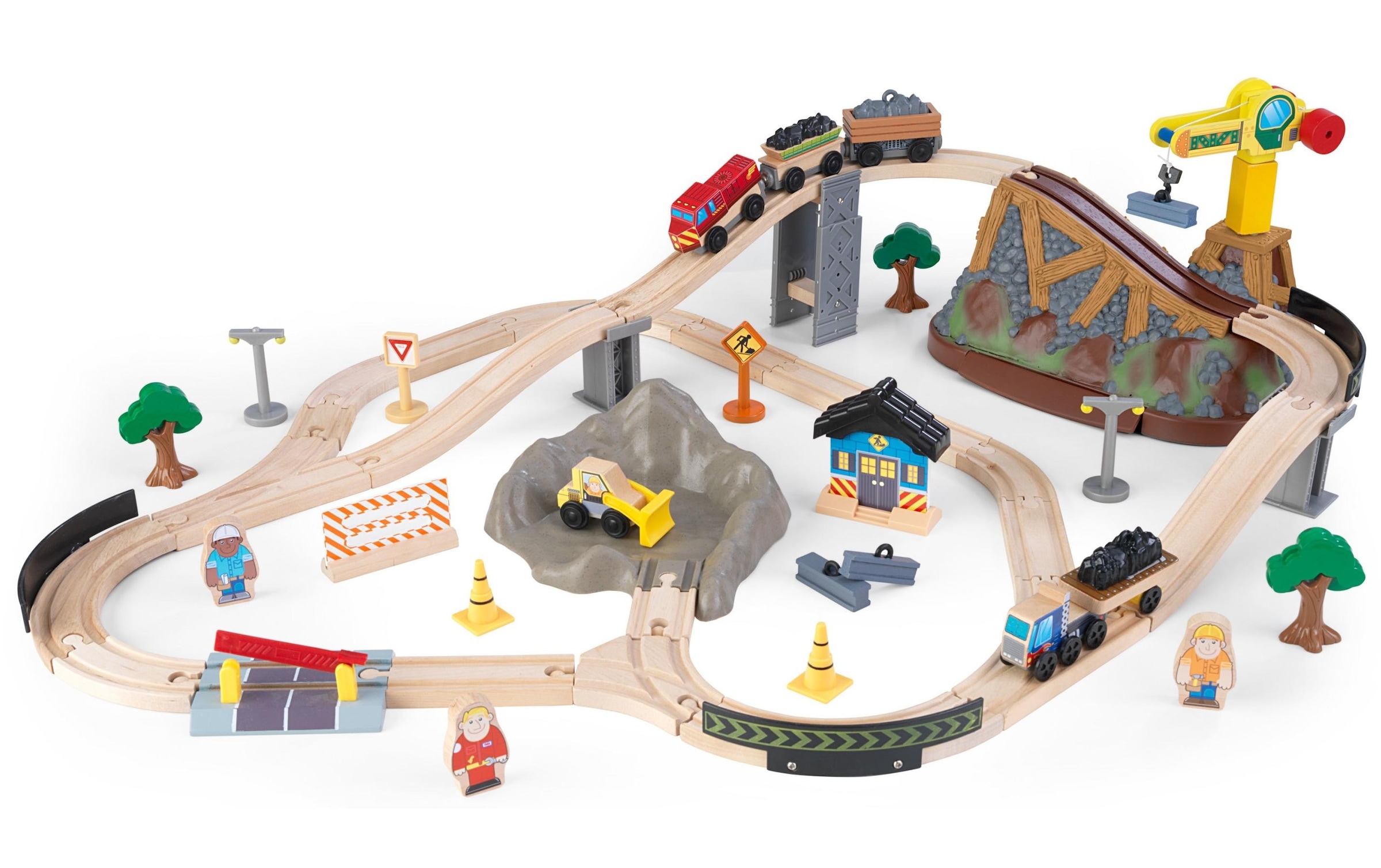 Spielzeugeisenbahn-Set »Kid Kraft Baustelle mit Aufbewahrungsbox«, (61 tlg.)