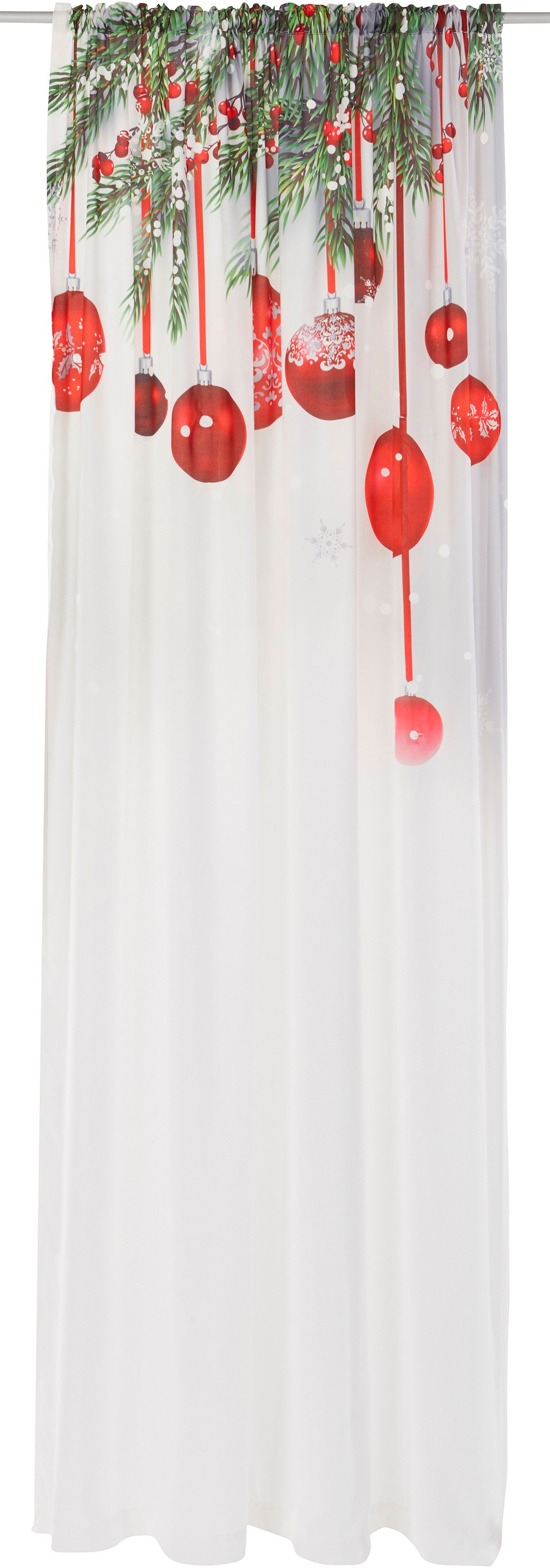 Image of my home Gardine »Xmas Ball«, (1 St.), Blickdicht,Bedruckt, Polyester bei Ackermann Versand Schweiz