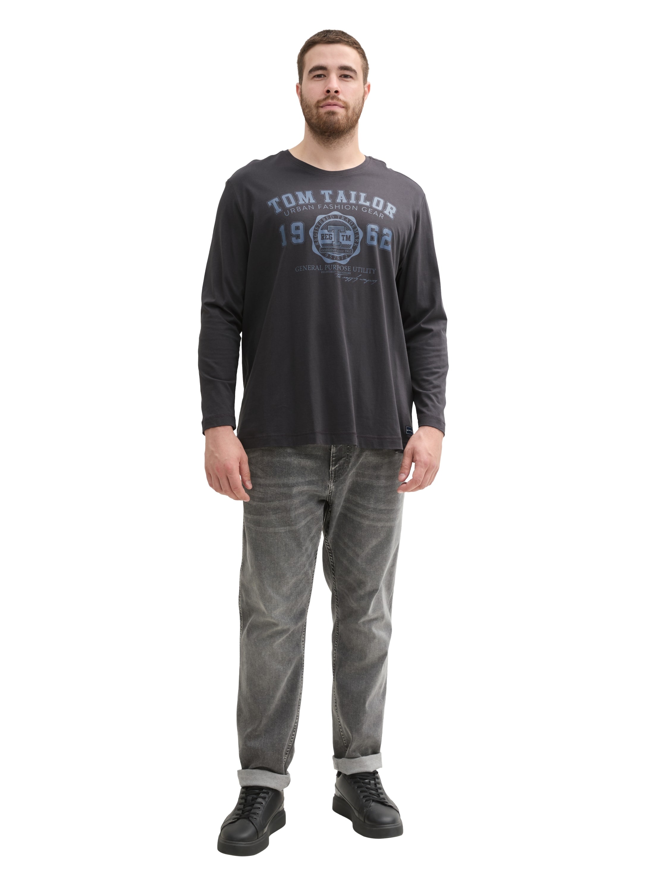 TOM TAILOR PLUS Langarmshirt mit Print/Grosse Grössen
