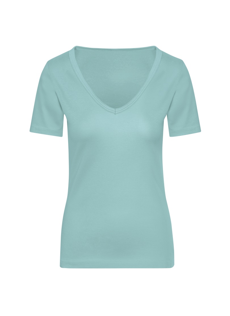 Trigema T-Shirt »TRIGEMA V-Shirt aus Baumwolle/Elastan«, (1 tlg.)