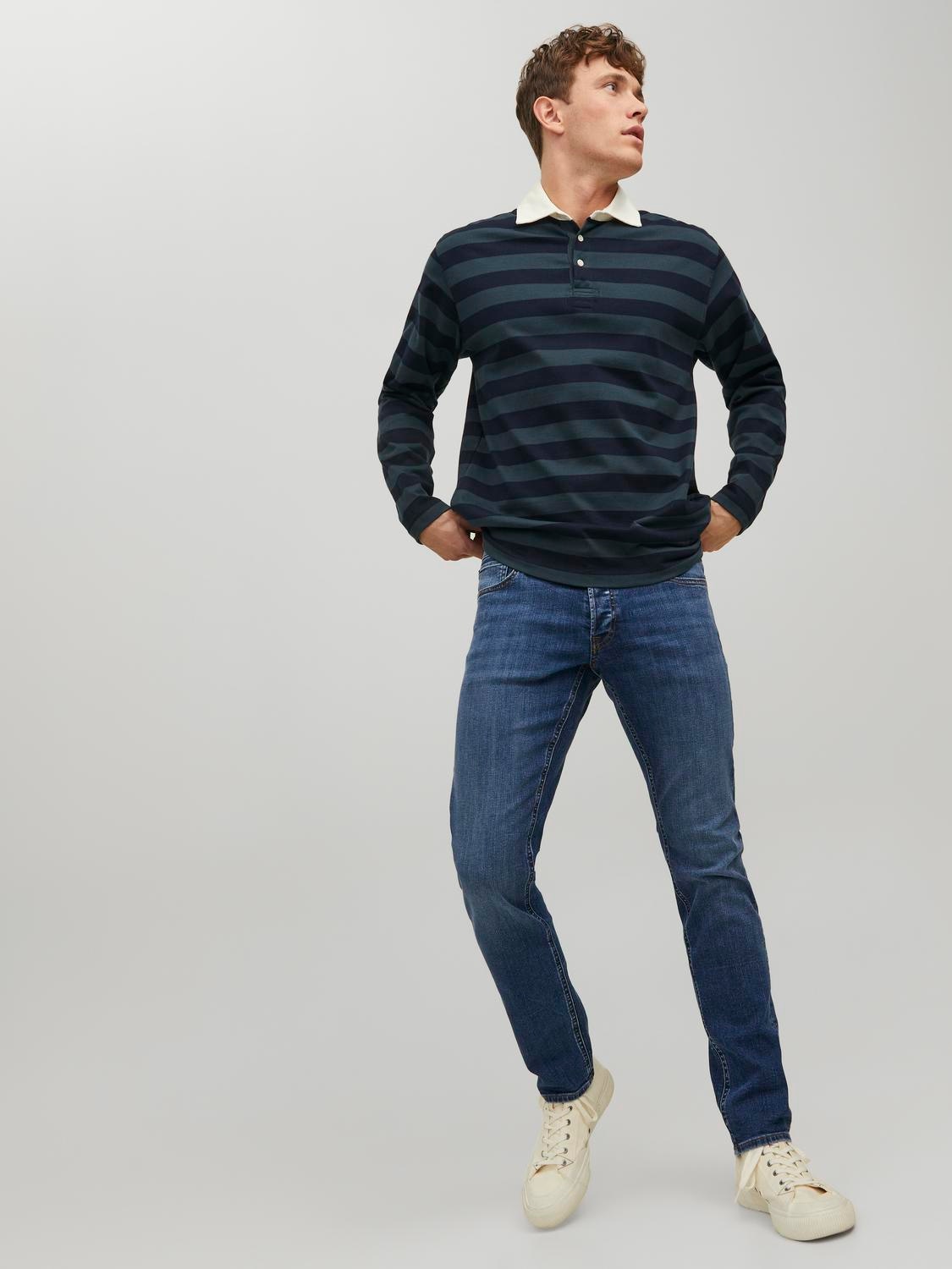 Jack & Jones Slim-fit-Jeans »JJIGLENN – Jeans mit Stretch und figurbetonter Silhouette« Used, modisch, slim fit, Denim/Jeans