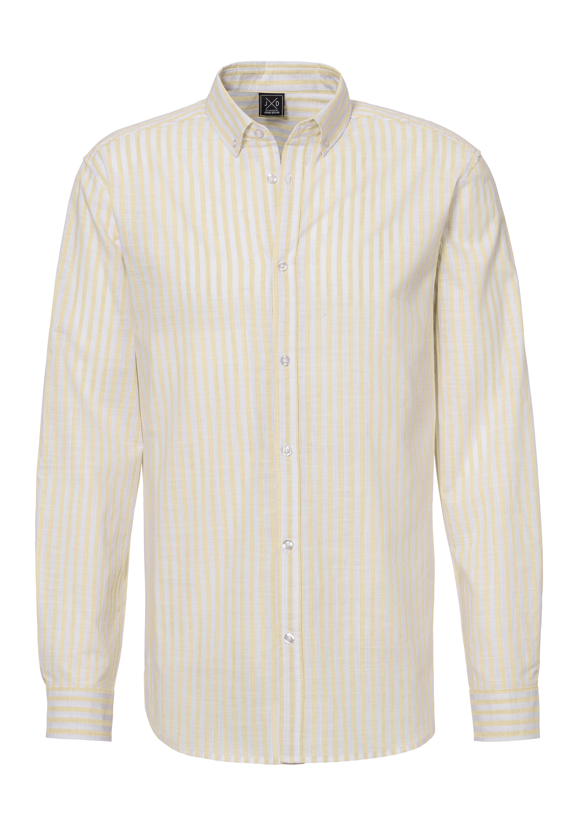 John Devin Langarmhemd »Regular Fit«, Streifenhemd mit Button-down-Kragen, aus reiner Baumwolle