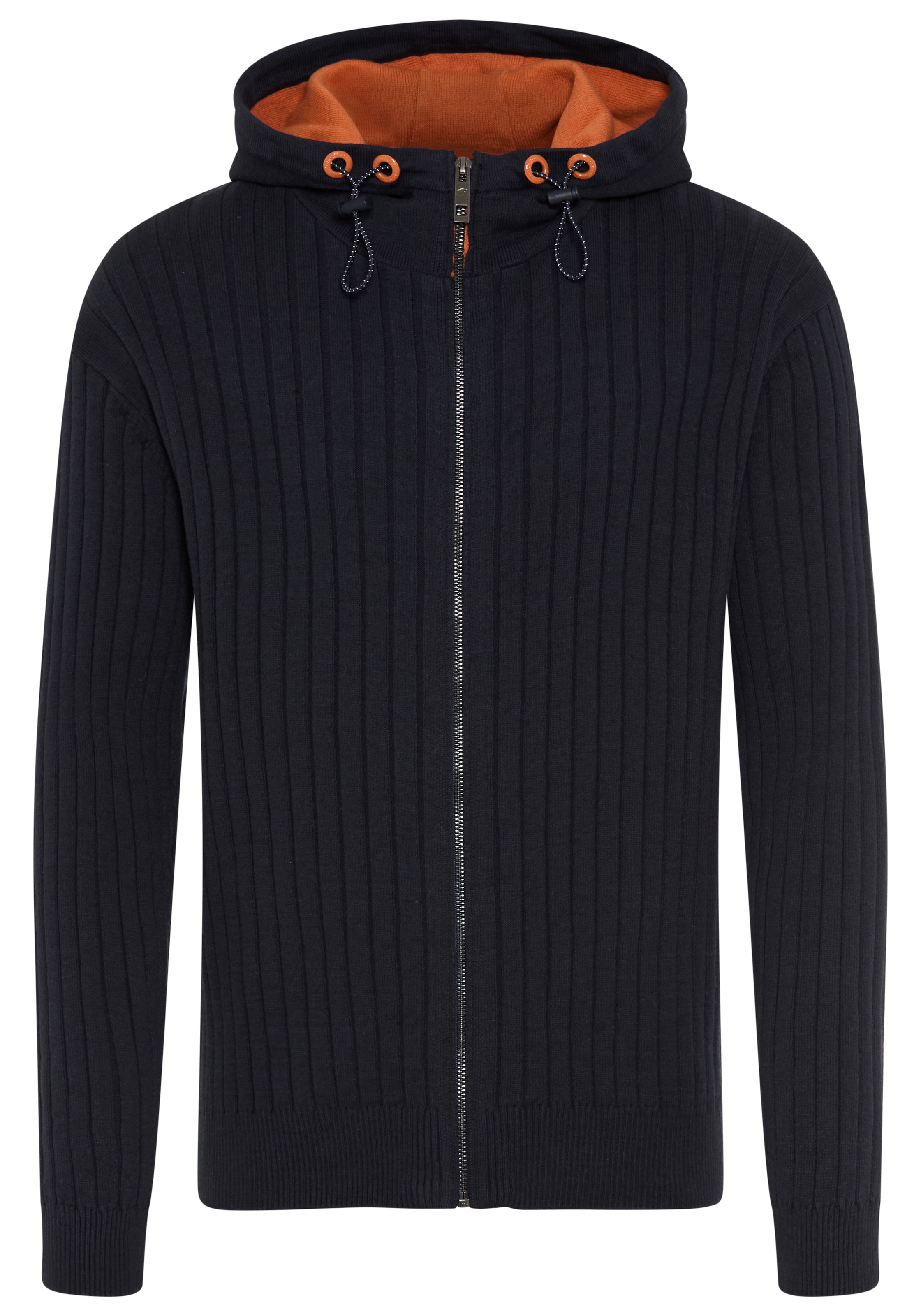 KangaROOS Kapuzenstrickjacke mit Reissverschluss, Rippstrick, Regular Fit, normale Länge