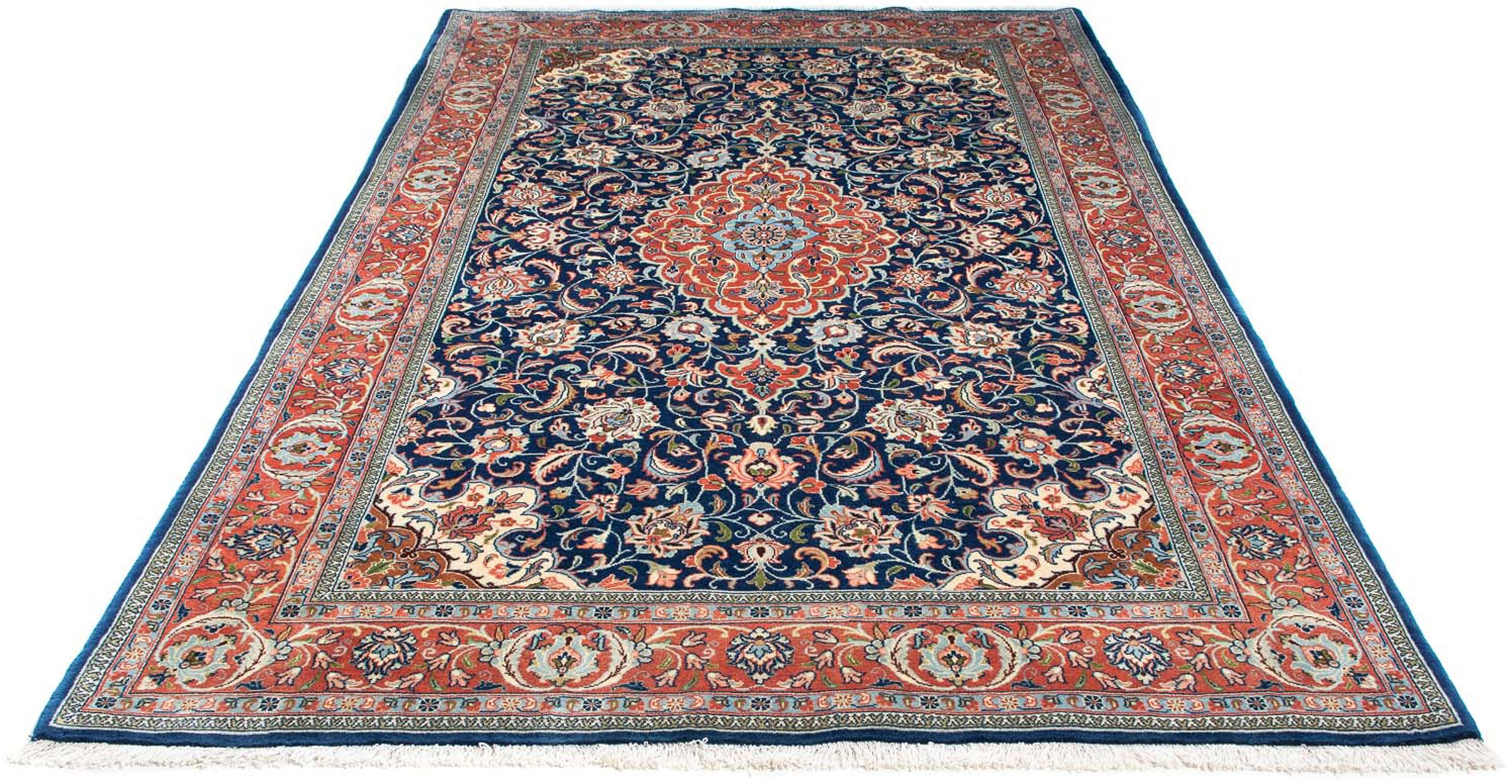 Image of morgenland Orientteppich »Perser - Royal - 280 x 177 cm - dunkelblau«, rechteckig, 10 mm Höhe, Wohnzimmer, Handgeknüpft, Einzelstück mit Zertifikat bei Ackermann Versand Schweiz