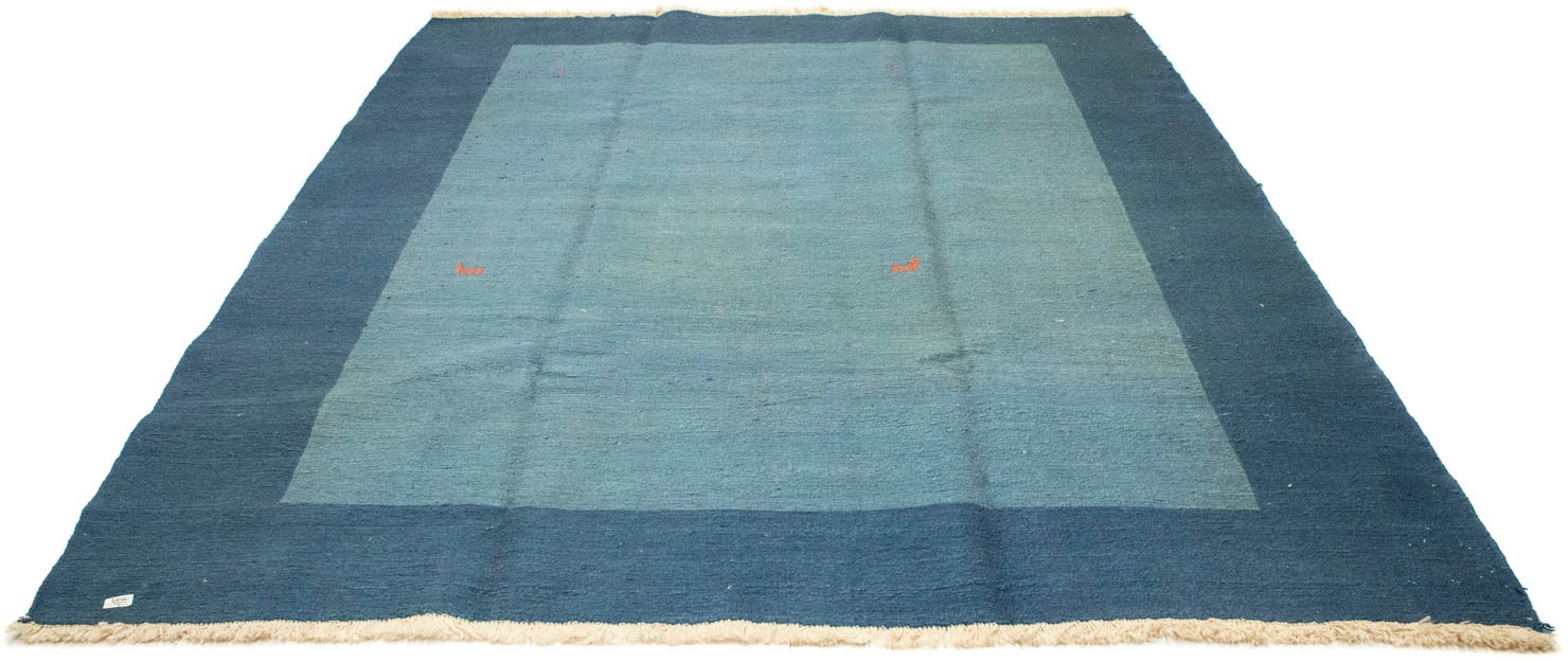 morgenland Wollteppich »Gabbeh kaufen Teppich handgeknüpft hellblau«, handgeknüpft günstig rechteckig