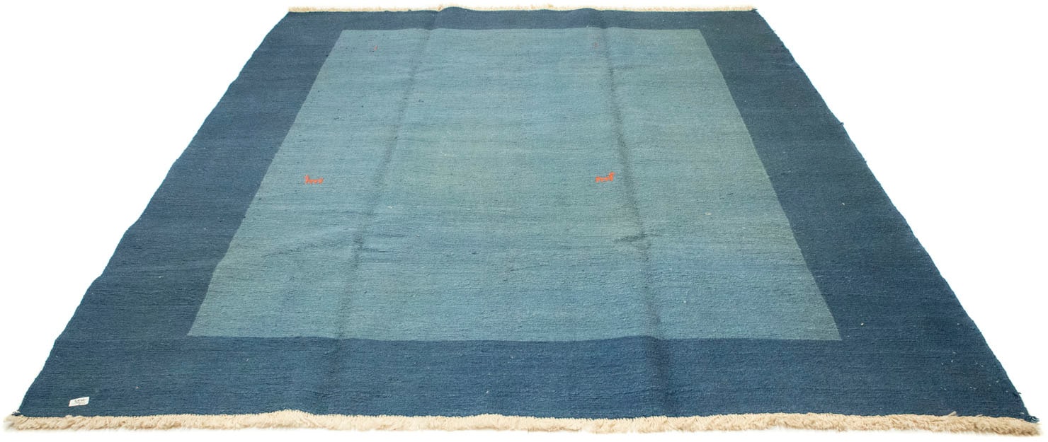 morgenland Wollteppich »Gabbeh günstig kaufen rechteckig, handgeknüpft hellblau«, handgeknüpft Teppich