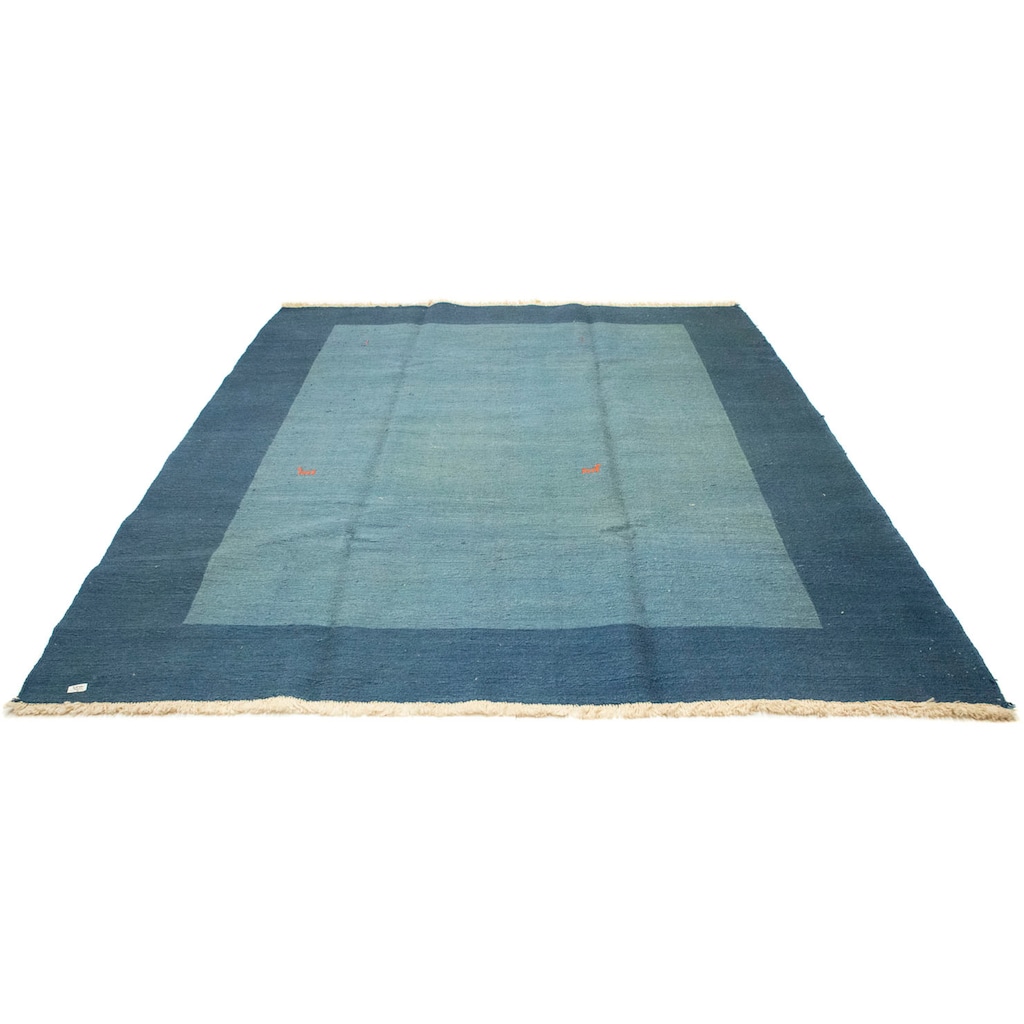 morgenland Wollteppich »Gabbeh Teppich handgeknüpft hellblau«, rechteckig, handgeknüpft