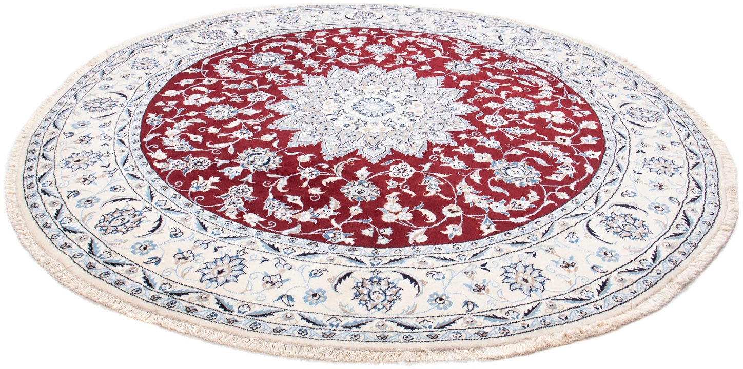 Image of morgenland Orientteppich »Perser - Nain rund - 250 x 250 cm - dunkelrot«, rund, 10 mm Höhe, Wohnzimmer, Handgeknüpft, Einzelstück mit Zertifikat bei Ackermann Versand Schweiz