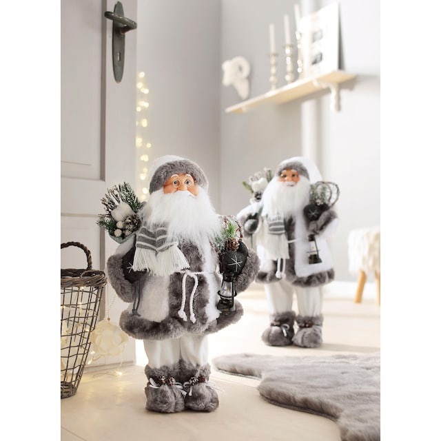 HOSSNER - HOMECOLLECTION Weihnachtsmann »Santa mit weissem Mantel und  Laterne«, Weihnachtsdeko jetzt kaufen