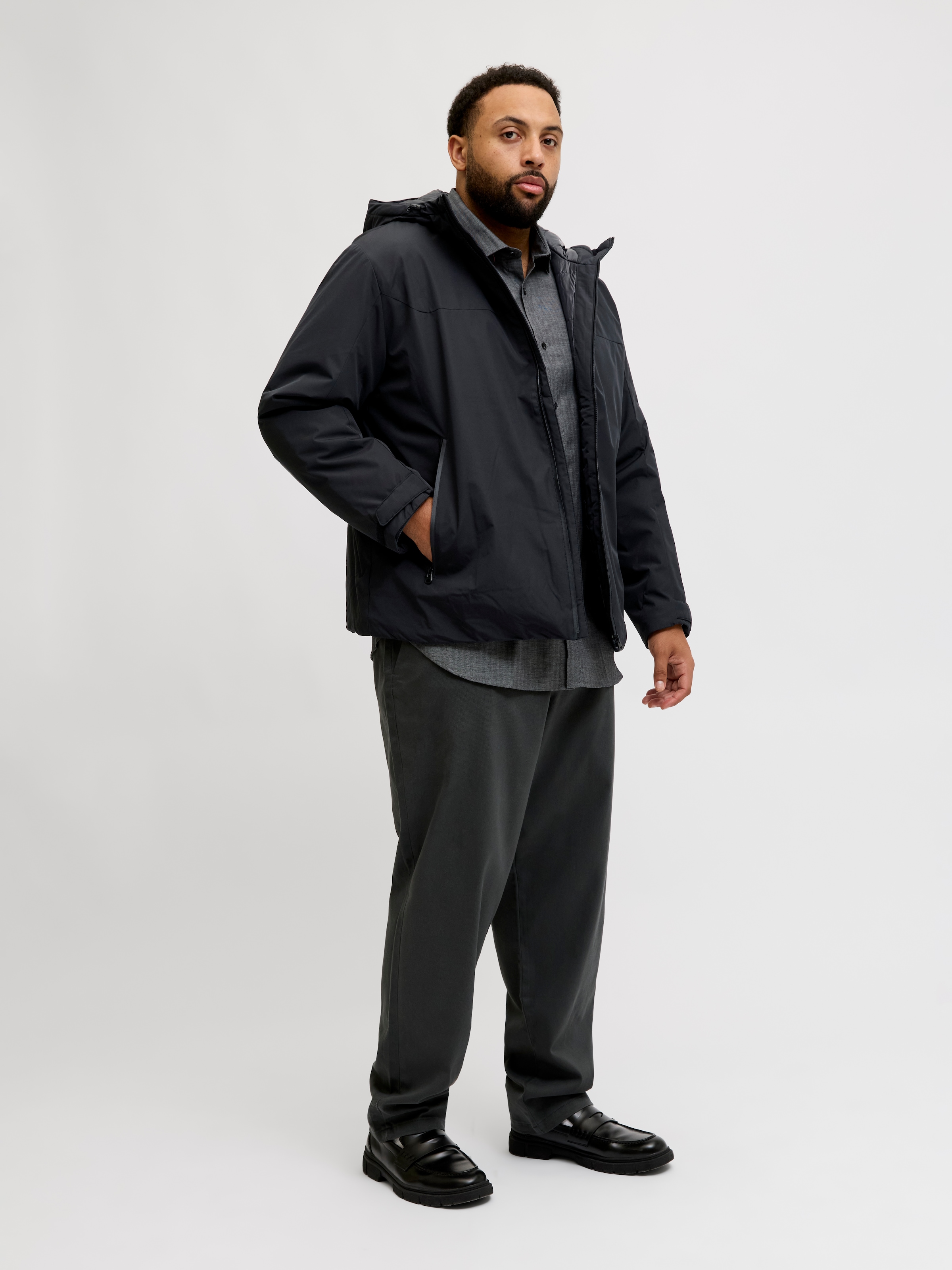 Jack & Jones PlusSize Outdoorjacke »JJEBRANDON TRANSITIONAL JACKET SN PLS« mit Kapuze